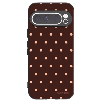 Picasee fekete szilikon tok az alábbi mobiltelefonokra Google Pixel 9 Pro XL - Peach Dots & Chocolate