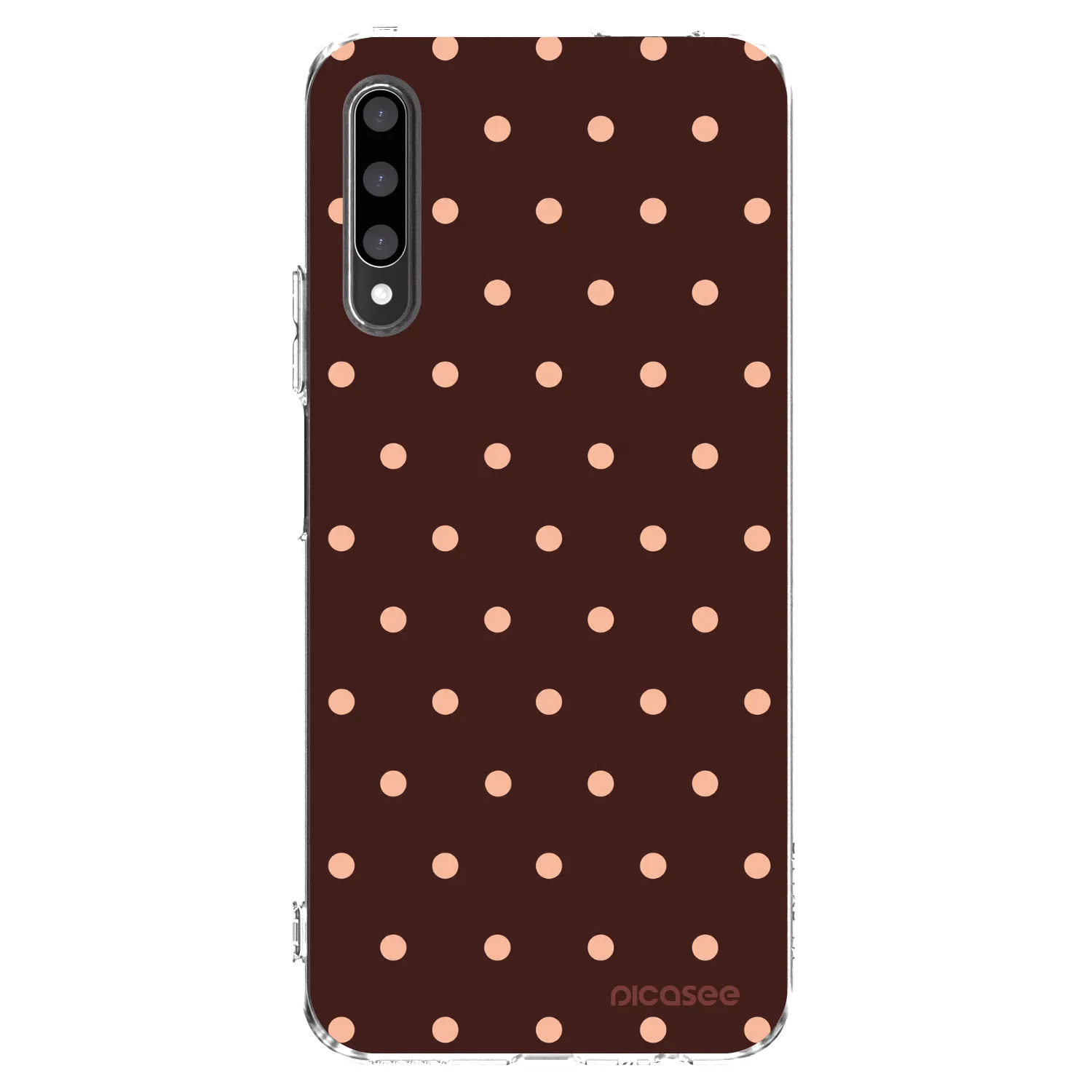Picasee átlátszó szilikon tok az alábbi mobiltelefonokra Honor 9X Pro - Peach Dots & Chocolate