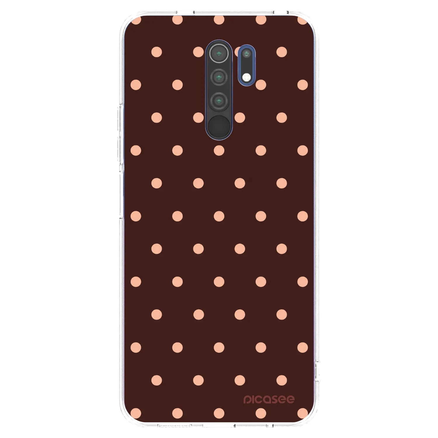 Picasee átlátszó szilikon tok az alábbi mobiltelefonokra Xiaomi Redmi 9 - Peach Dots & Chocolate