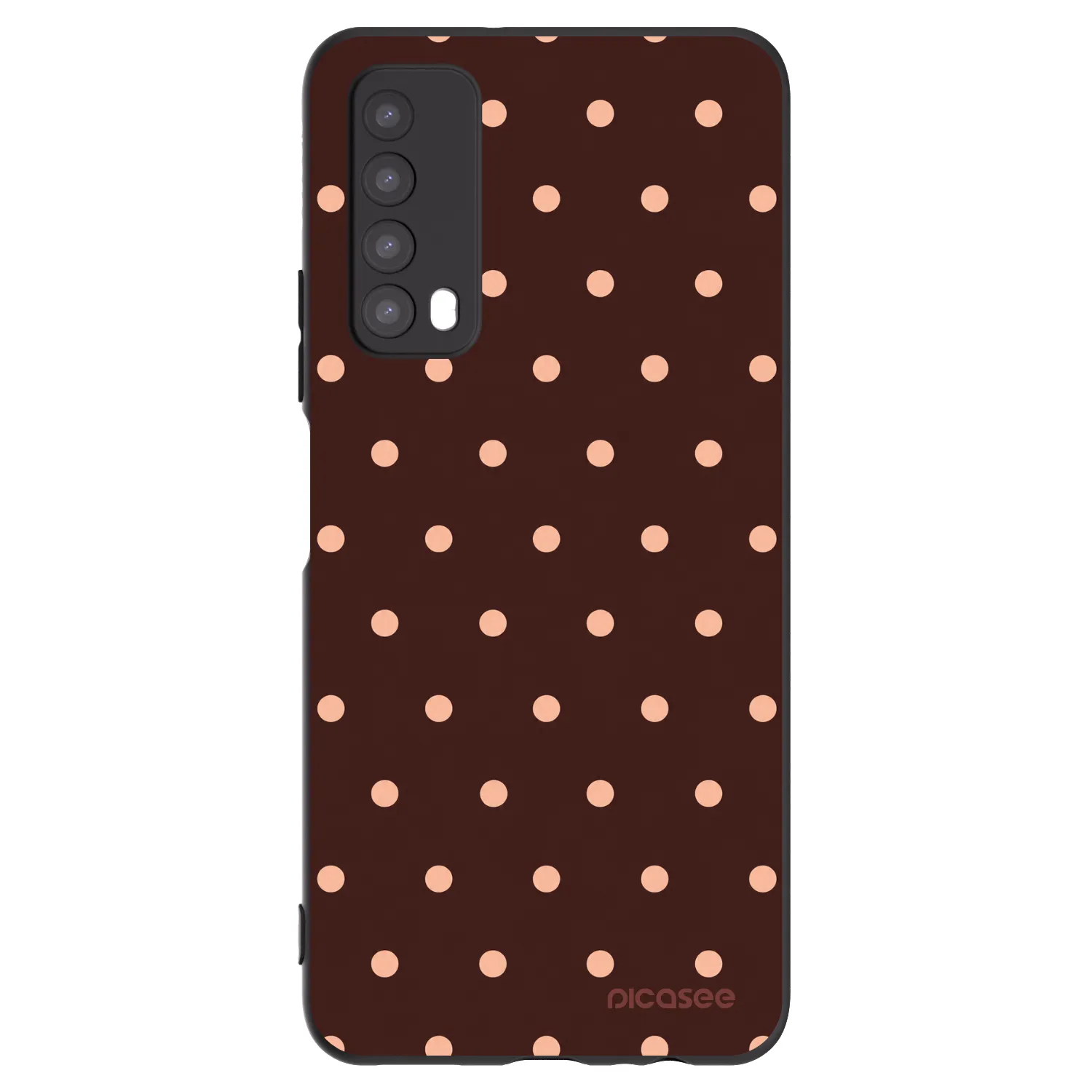 Picasee fekete szilikon tok az alábbi mobiltelefonokra Huawei P Smart 2021 - Peach Dots & Chocolate