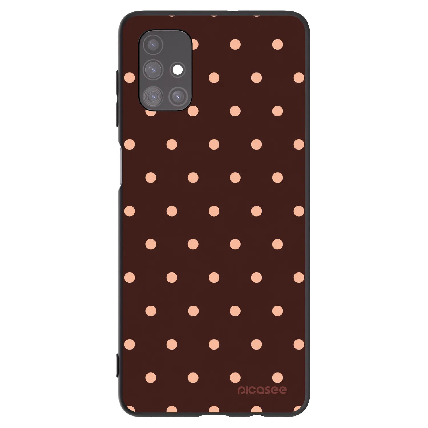 Picasee fekete szilikon tok az alábbi mobiltelefonokra Samsung Galaxy M51 M515F - Peach Dots & Chocolate
