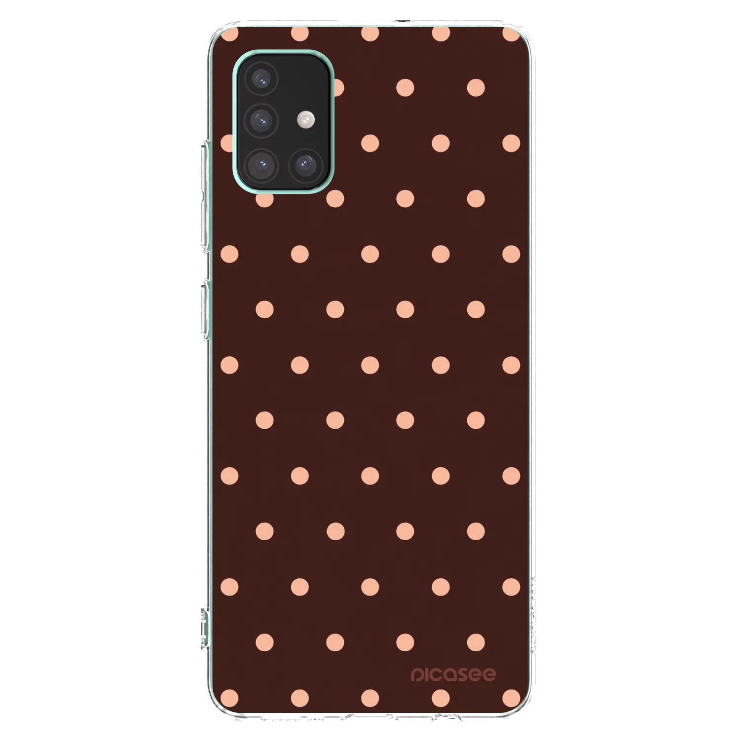 Picasee átlátszó szilikon tok az alábbi mobiltelefonokra Samsung Galaxy M51 M515F - Peach Dots & Chocolate