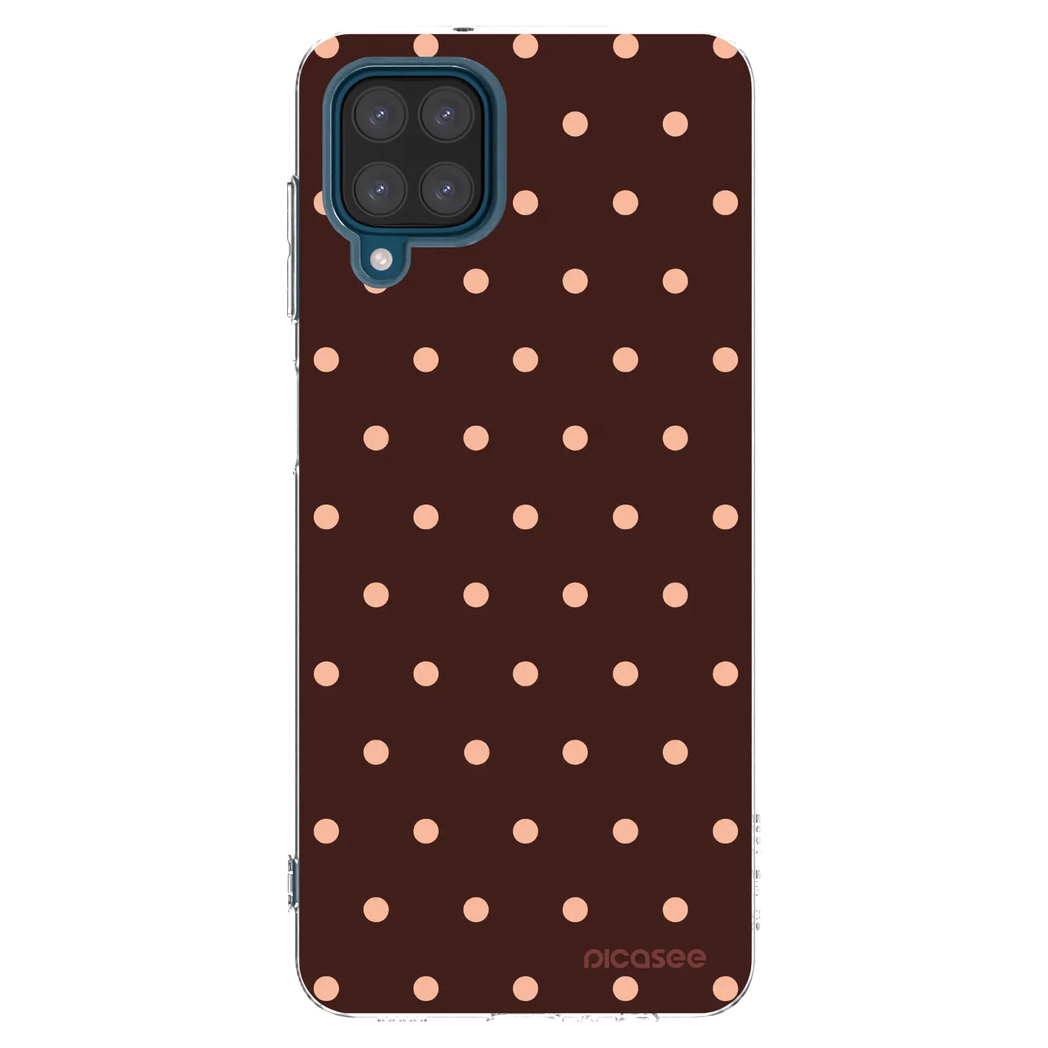 Picasee átlátszó szilikon tok az alábbi mobiltelefonokra Samsung Galaxy A12 A125F - Peach Dots & Chocolate