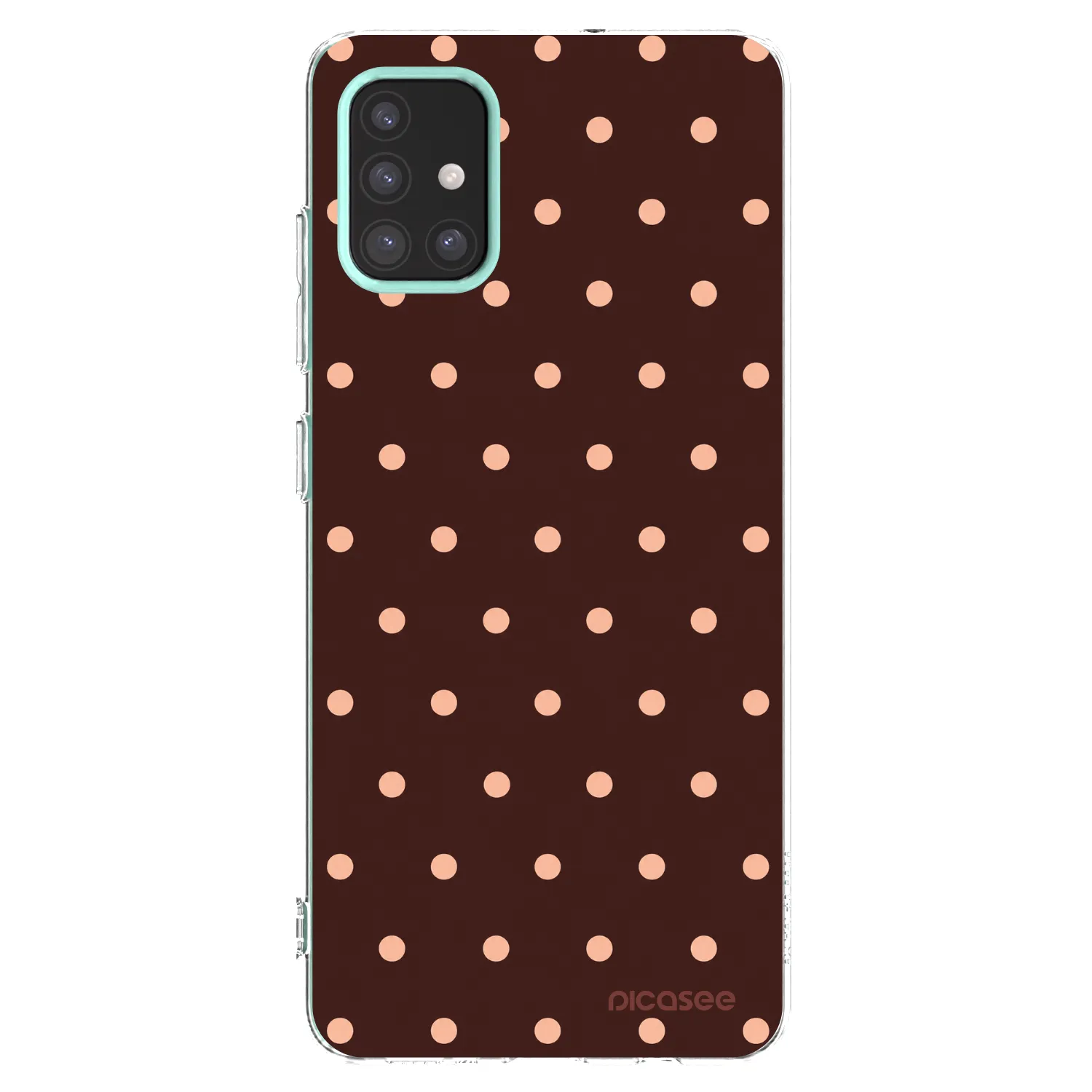 Picasee átlátszó szilikon tok az alábbi mobiltelefonokra Samsung Galaxy M31s - Peach Dots & Chocolate