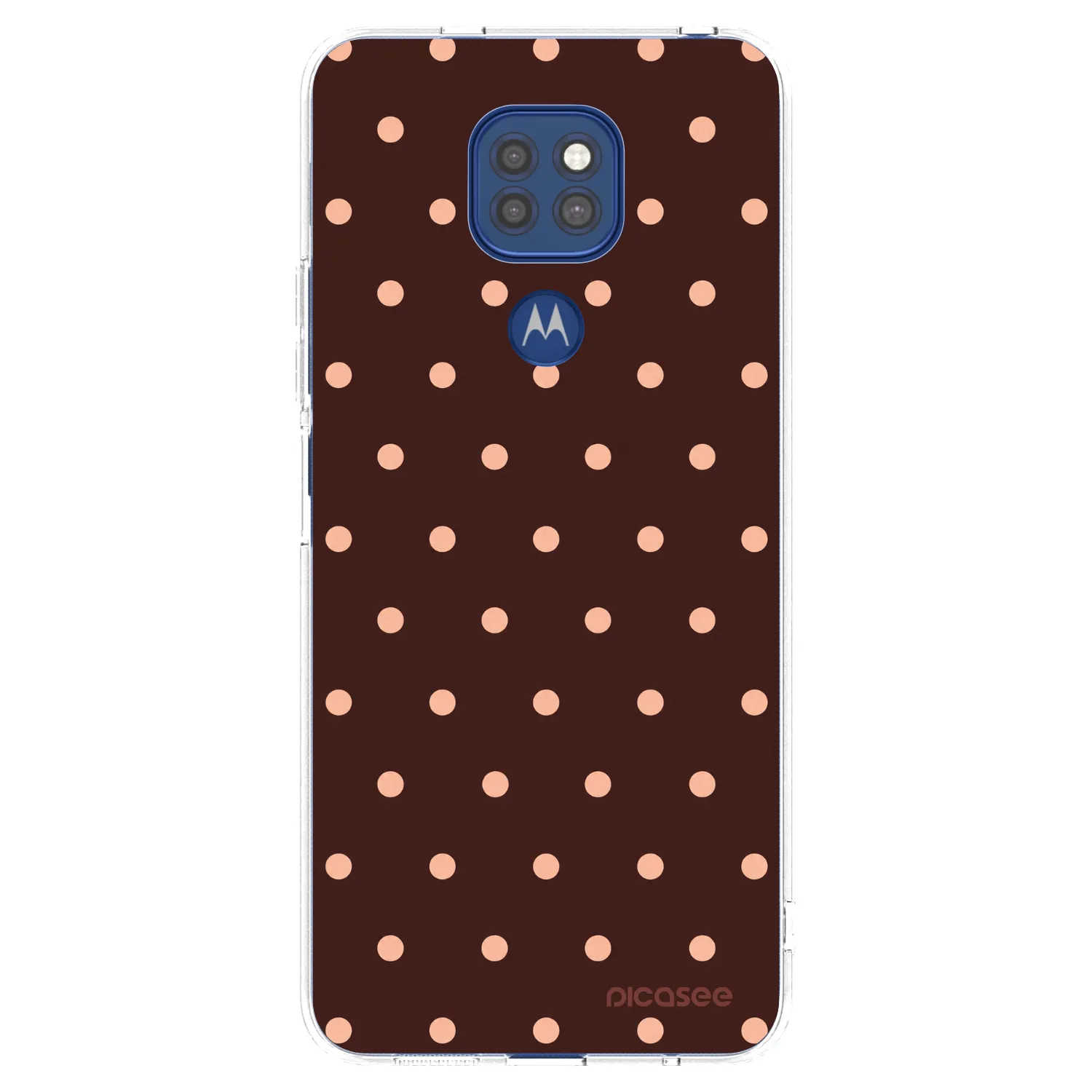 Picasee átlátszó szilikon tok az alábbi mobiltelefonokra Motorola Moto G9 Play - Peach Dots & Chocolate