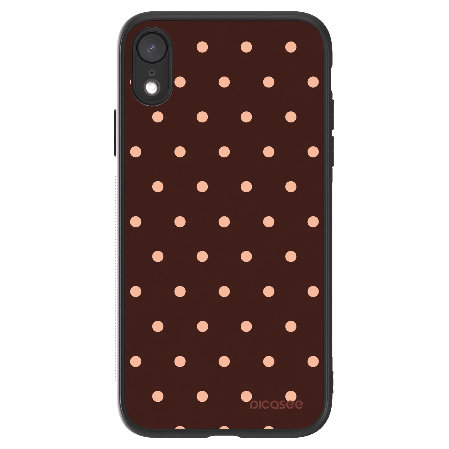 Picasee ULTIMATE CASE Apple iPhone XR - készülékre - Peach Dots & Chocolate