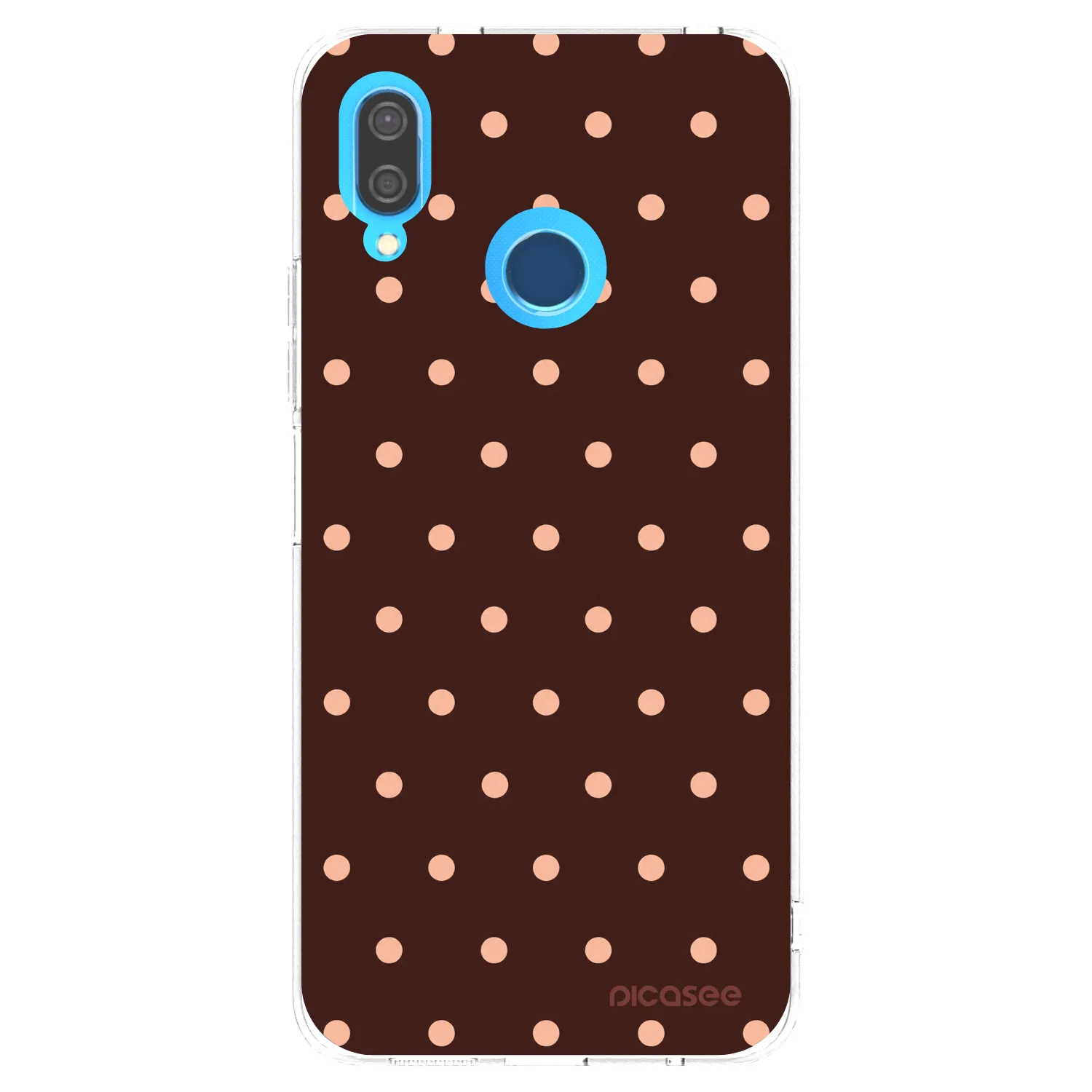 Picasee átlátszó szilikon tok az alábbi mobiltelefonokra Huawei P20 Lite - Peach Dots & Chocolate