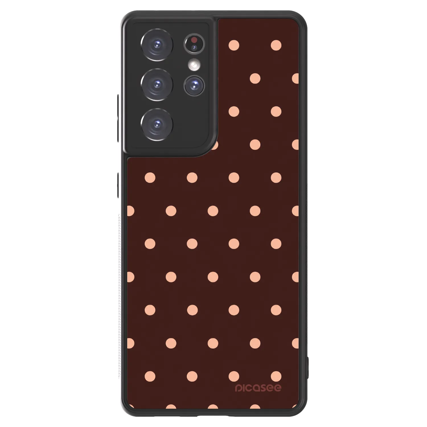 Picasee ULTIMATE CASE Samsung Galaxy S21 Ultra 5G G998B - készülékre - Peach Dots & Chocolate