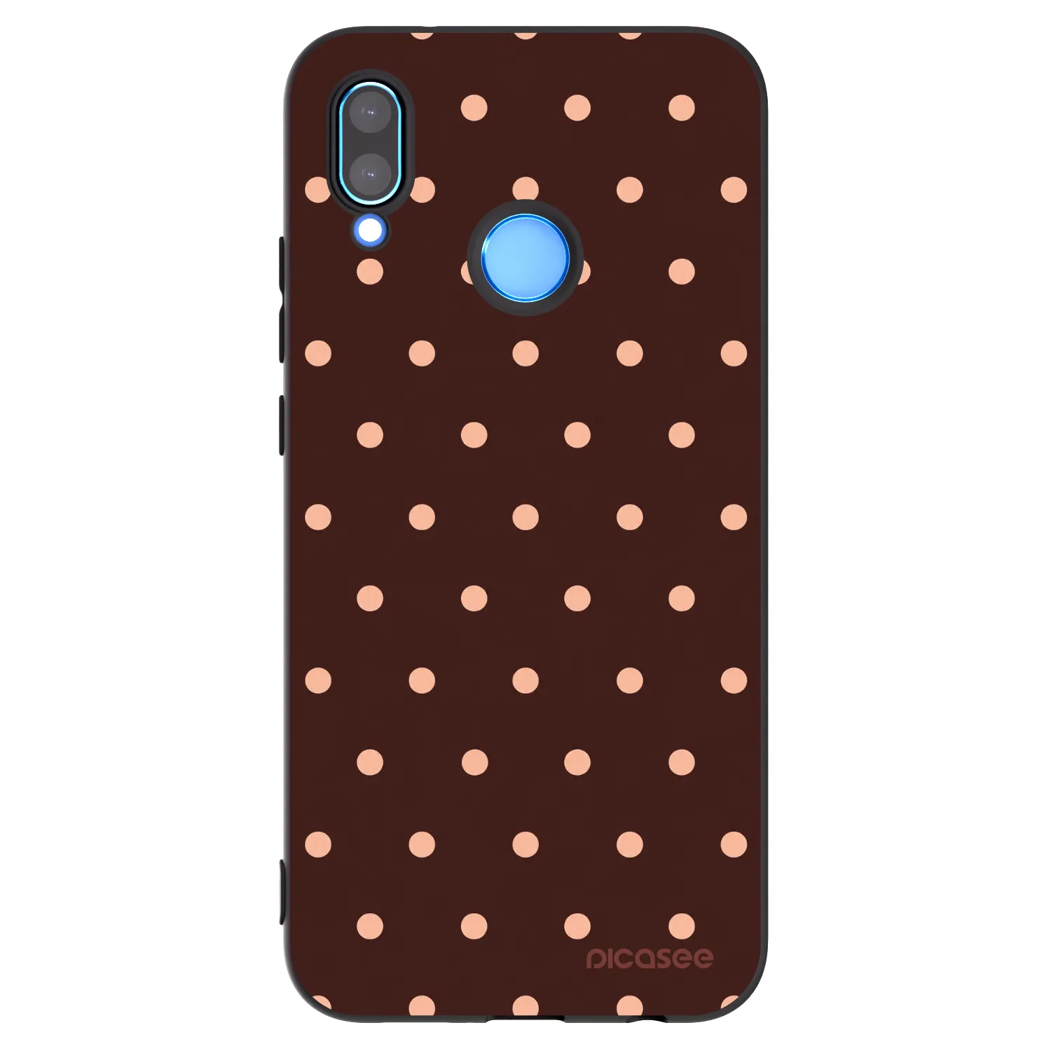 Picasee fekete szilikon tok az alábbi mobiltelefonokra Huawei P20 Lite - Peach Dots & Chocolate
