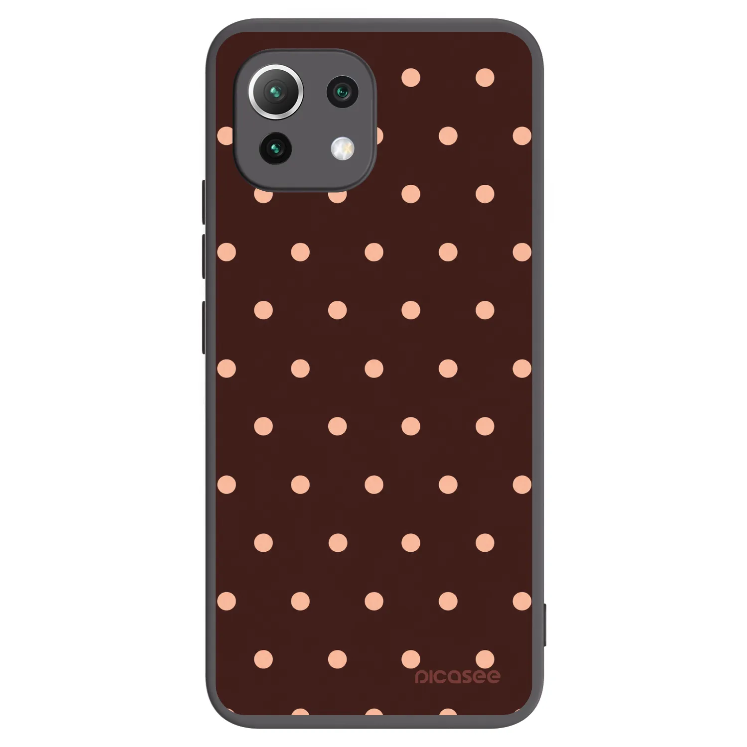 Picasee fekete szilikon tok az alábbi mobiltelefonokra Xiaomi Mi 11 Lite - Peach Dots & Chocolate