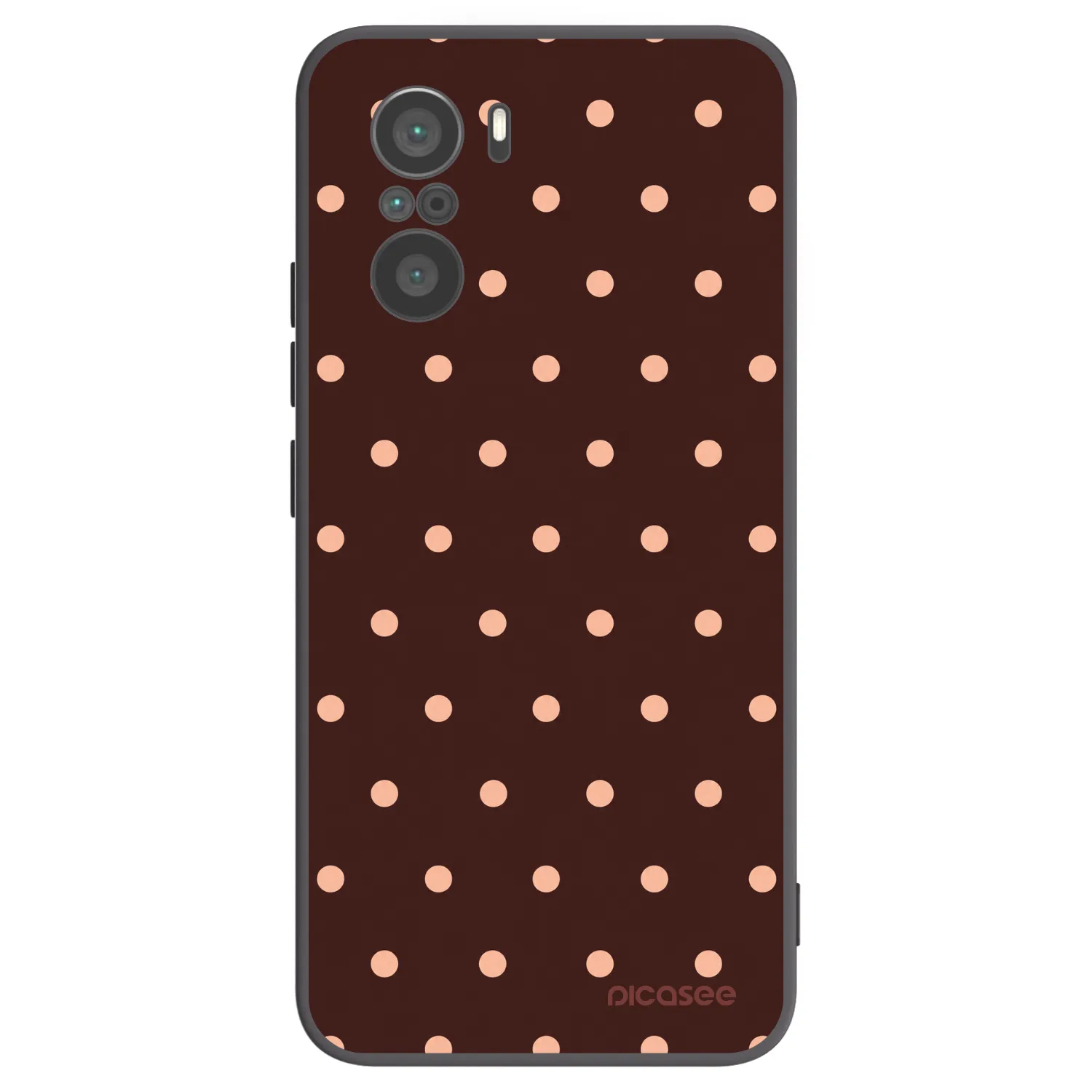 Picasee fekete szilikon tok az alábbi mobiltelefonokra Xiaomi Poco F3 - Peach Dots & Chocolate