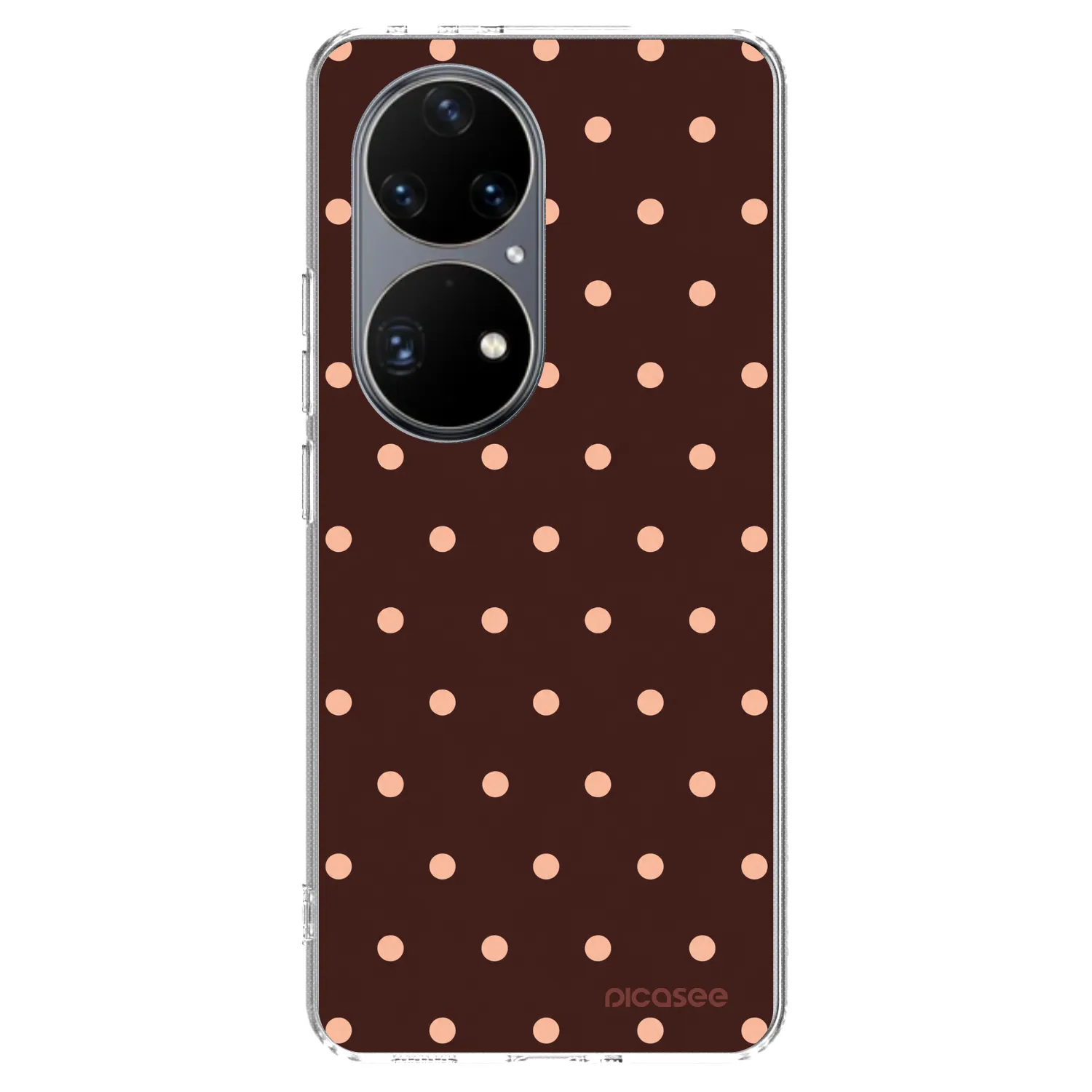 Picasee átlátszó szilikon tok az alábbi mobiltelefonokra Huawei P50 - Peach Dots & Chocolate