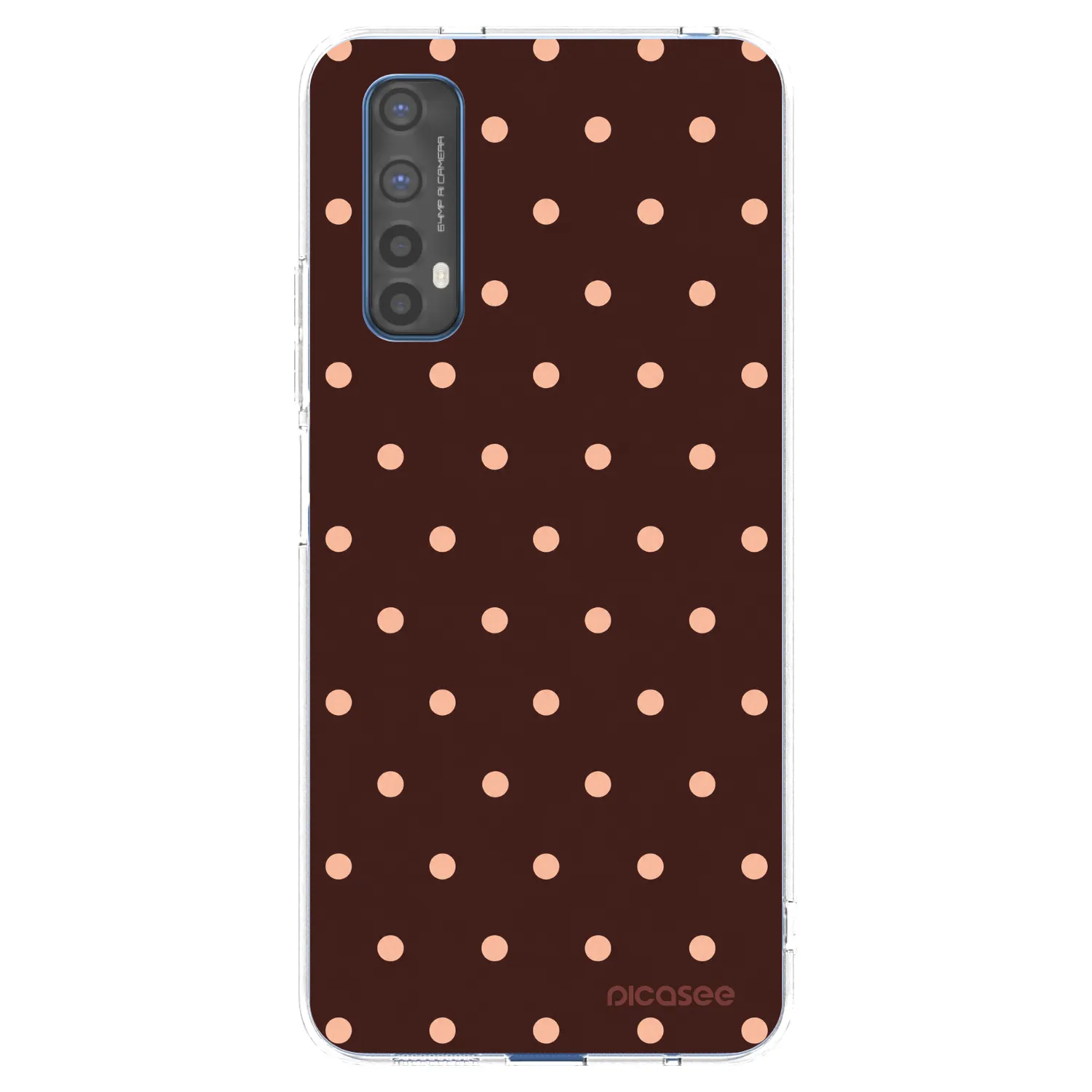 Picasee átlátszó szilikon tok az alábbi mobiltelefonokra Realme 7 - Peach Dots & Chocolate