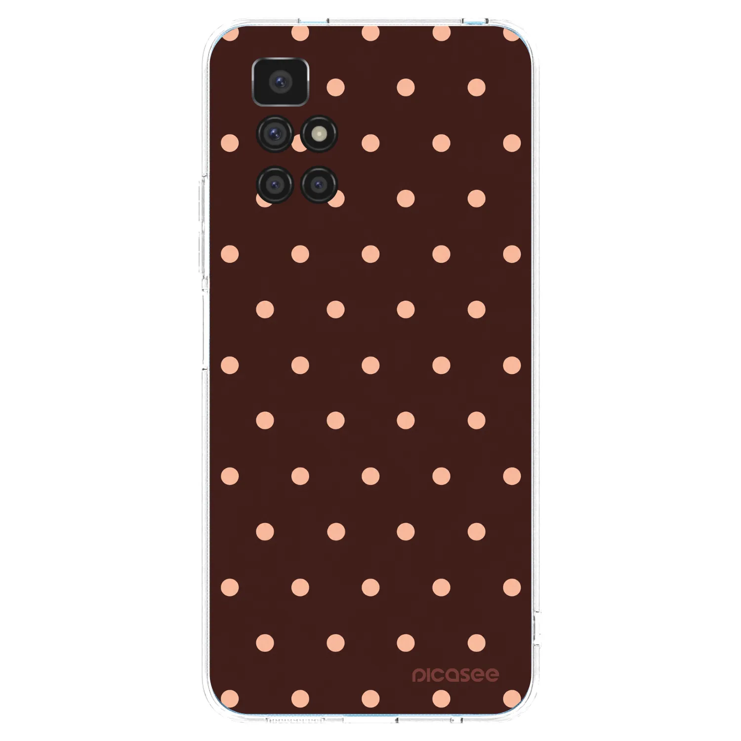 Picasee átlátszó szilikon tok az alábbi mobiltelefonokra Xiaomi Redmi 10 - Peach Dots & Chocolate