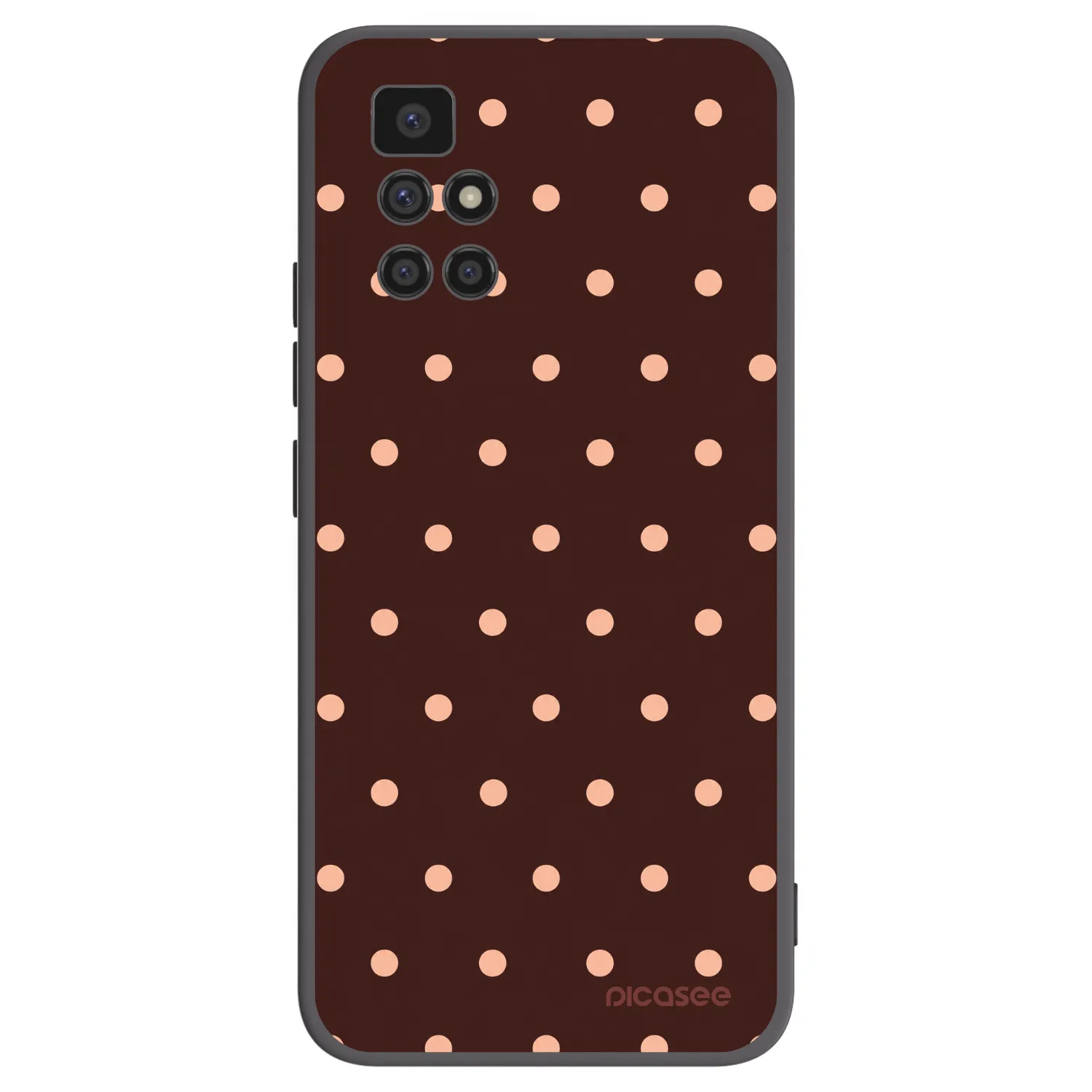 Picasee fekete szilikon tok az alábbi mobiltelefonokra Xiaomi Redmi 10 - Peach Dots & Chocolate