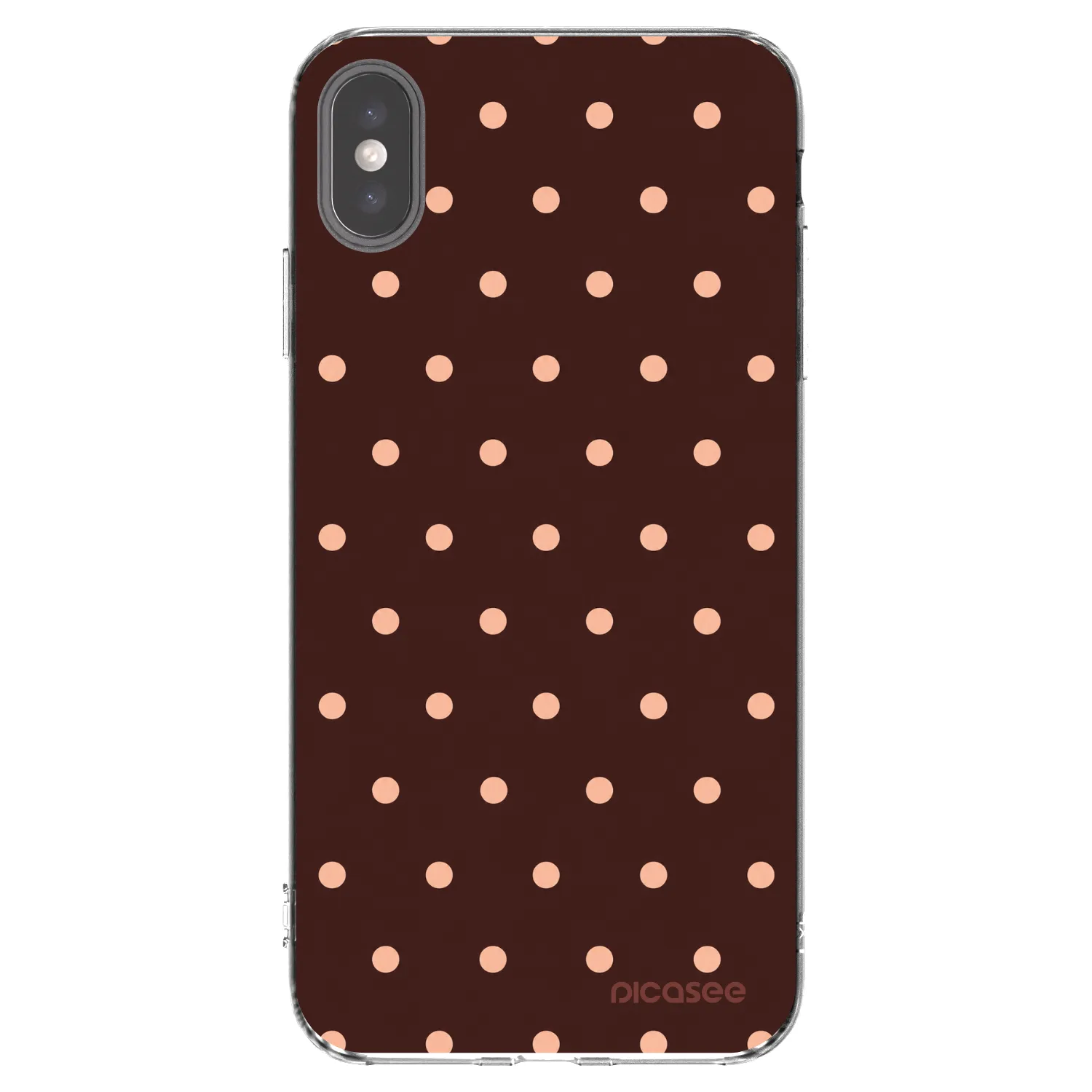 Picasee átlátszó szilikon tok az alábbi mobiltelefonokra Apple iPhone XS Max - Peach Dots & Chocolate