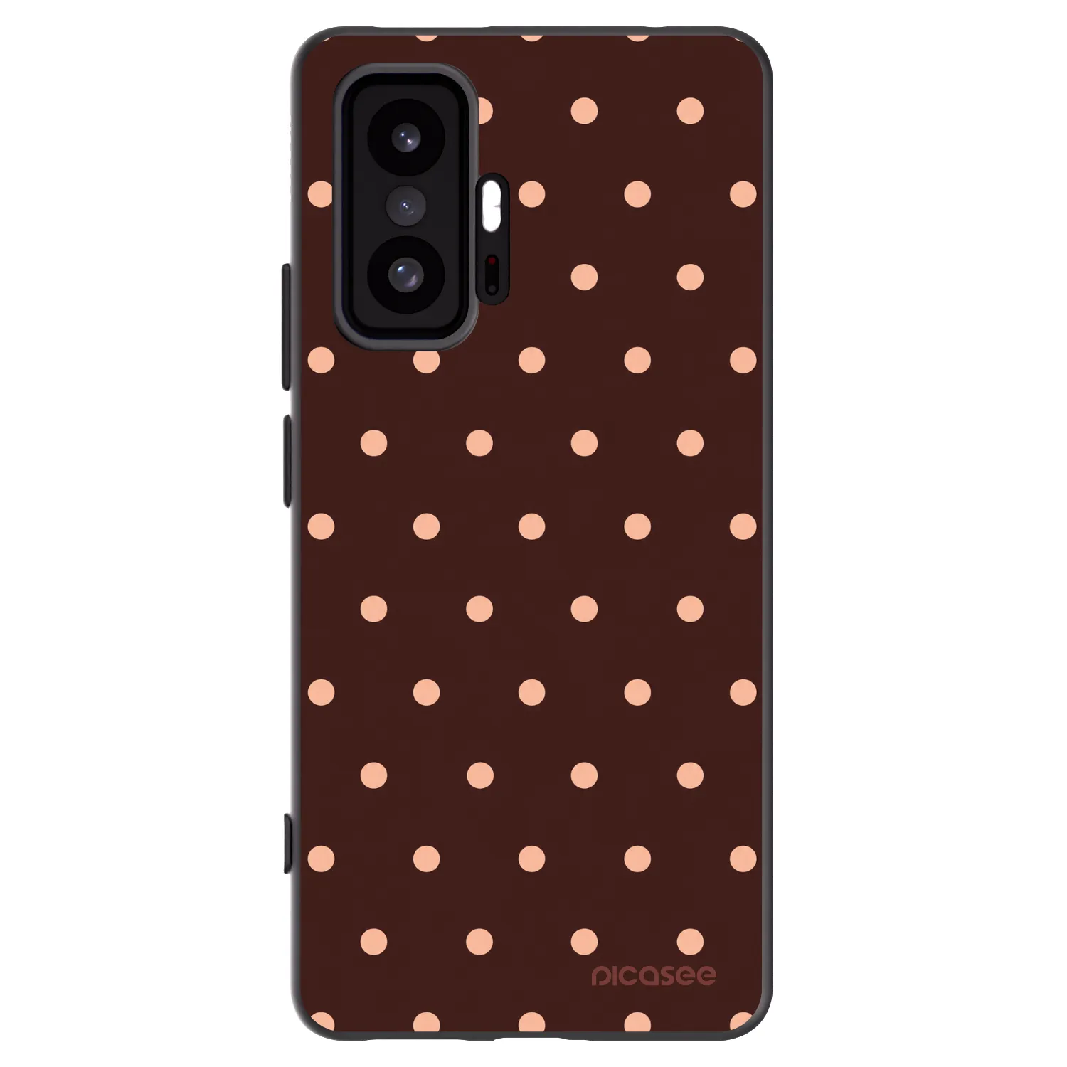 Picasee fekete szilikon tok az alábbi mobiltelefonokra Xiaomi 11T Pro - Peach Dots & Chocolate