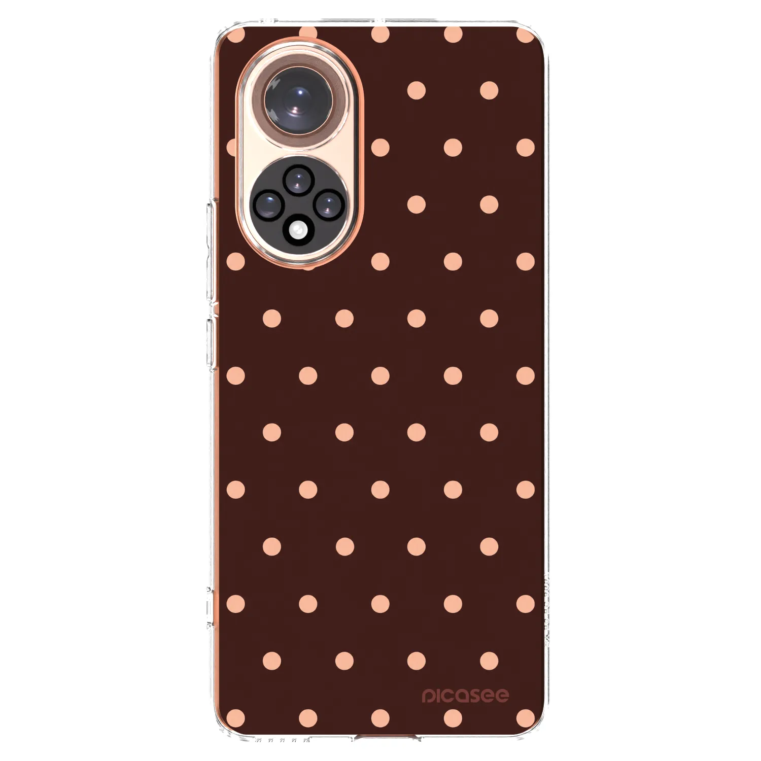 Picasee átlátszó szilikon tok az alábbi mobiltelefonokra Huawei Nova 9 - Peach Dots & Chocolate