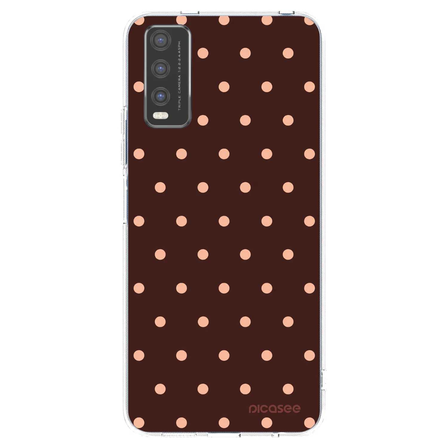 Picasee átlátszó szilikon tok az alábbi mobiltelefonokra Vivo Y20s - Peach Dots & Chocolate