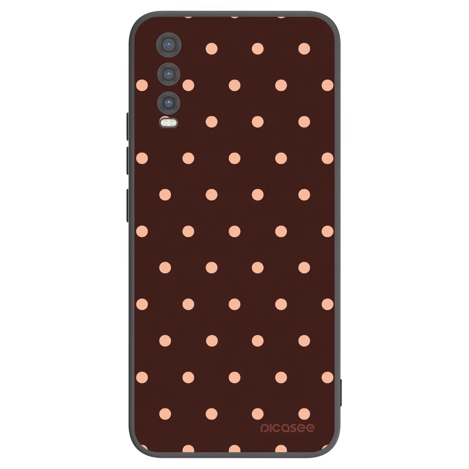 Picasee fekete szilikon tok az alábbi mobiltelefonokra Vivo Y20s - Peach Dots & Chocolate