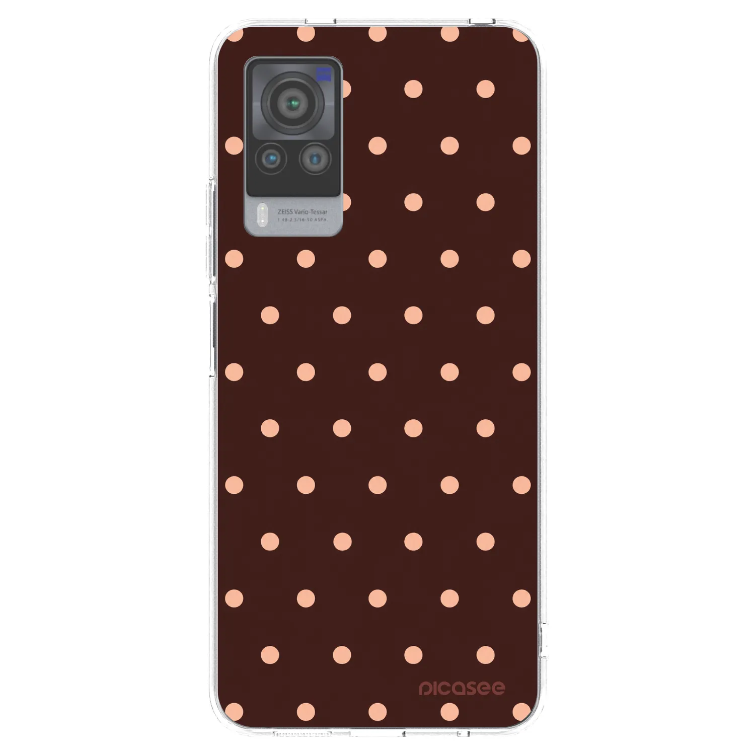 Picasee átlátszó szilikon tok az alábbi mobiltelefonokra Vivo X60 Pro 5G - Peach Dots & Chocolate