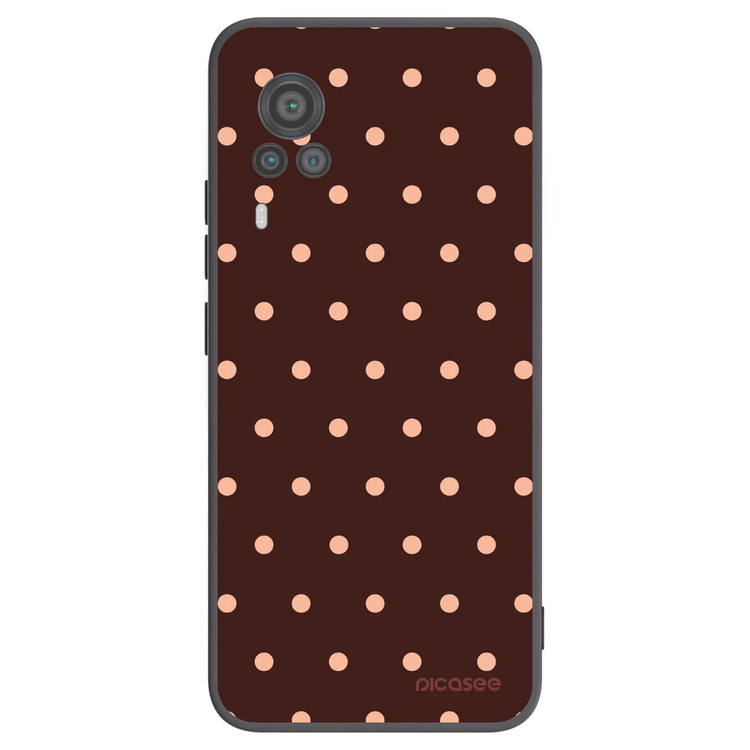 Picasee fekete szilikon tok az alábbi mobiltelefonokra Vivo X60 Pro 5G - Peach Dots & Chocolate