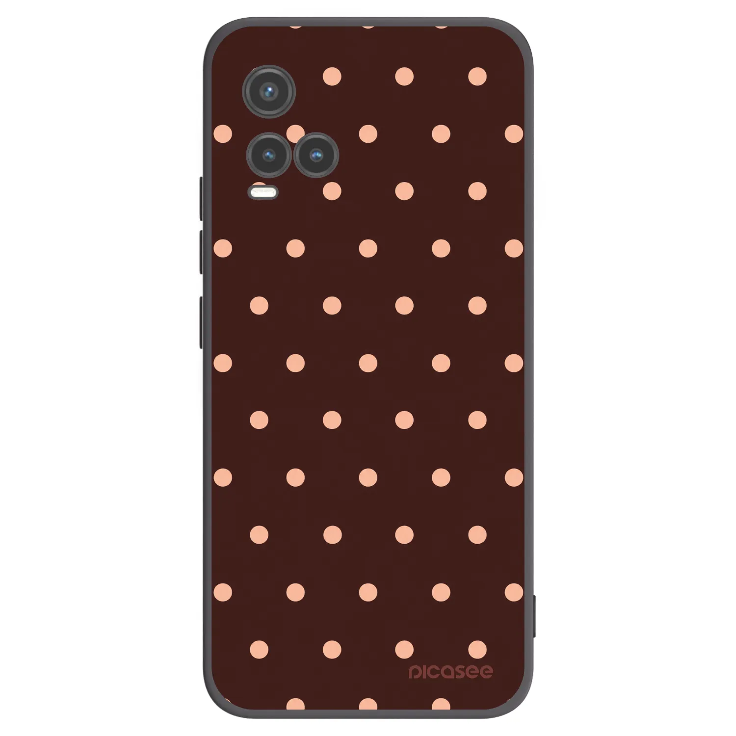 Picasee fekete szilikon tok az alábbi mobiltelefonokra Vivo Y33s - Peach Dots & Chocolate