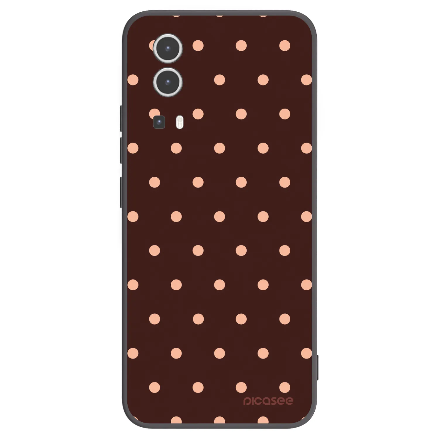 Picasee fekete szilikon tok az alábbi mobiltelefonokra Vivo Y72 5G - Peach Dots & Chocolate