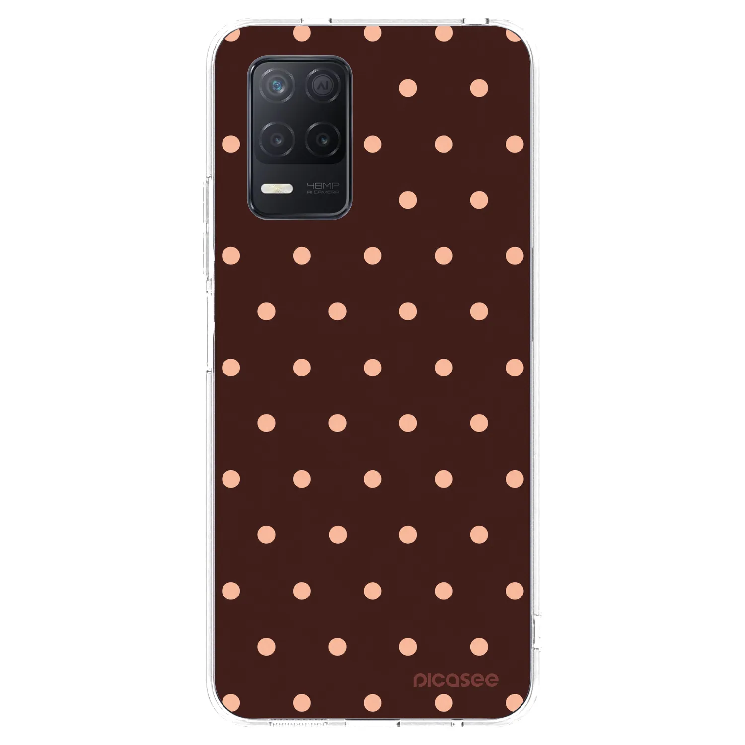 Picasee átlátszó szilikon tok az alábbi mobiltelefonokra Realme 8 5G - Peach Dots & Chocolate