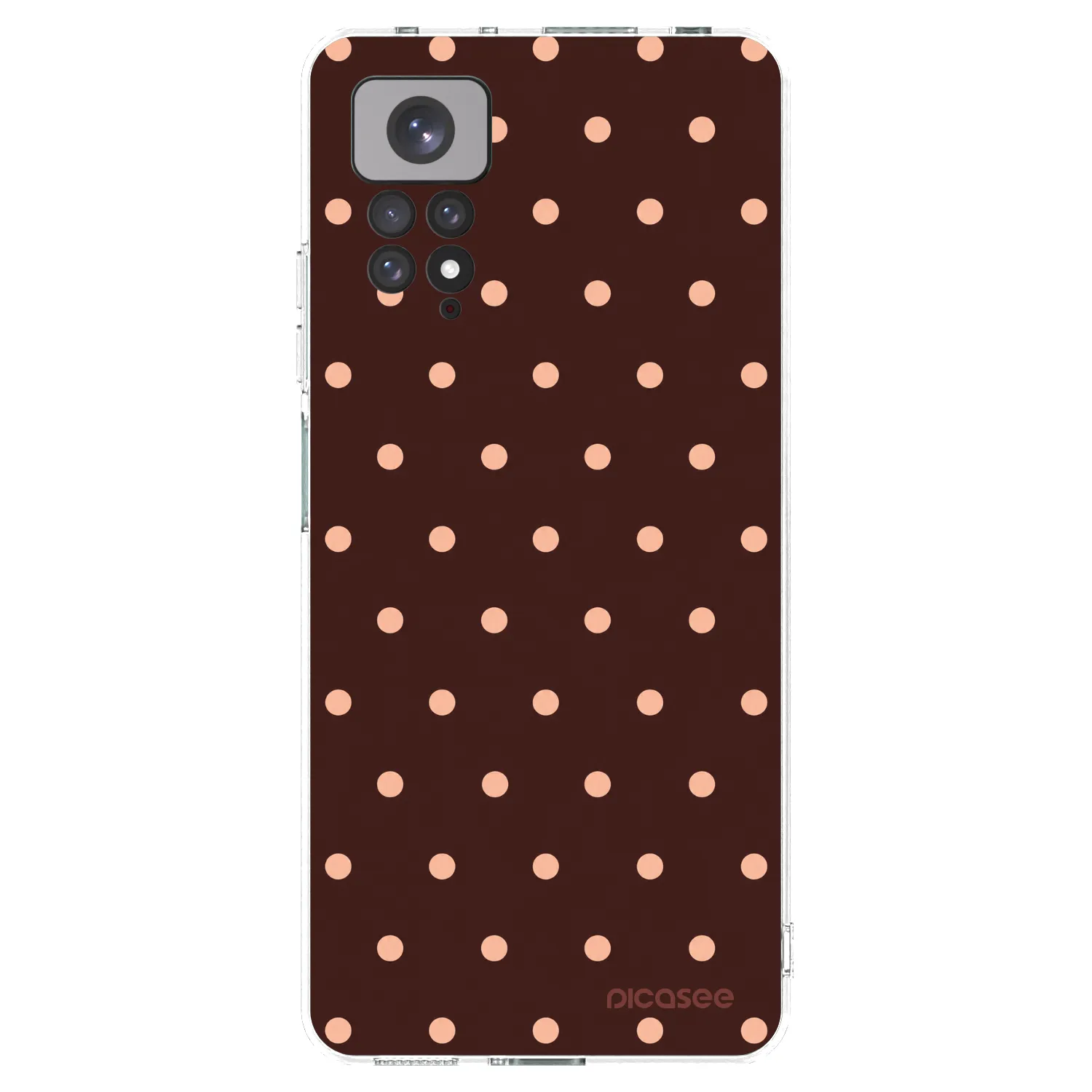 Picasee átlátszó szilikon tok az alábbi mobiltelefonokra Xiaomi Redmi Note 11 - Peach Dots & Chocolate
