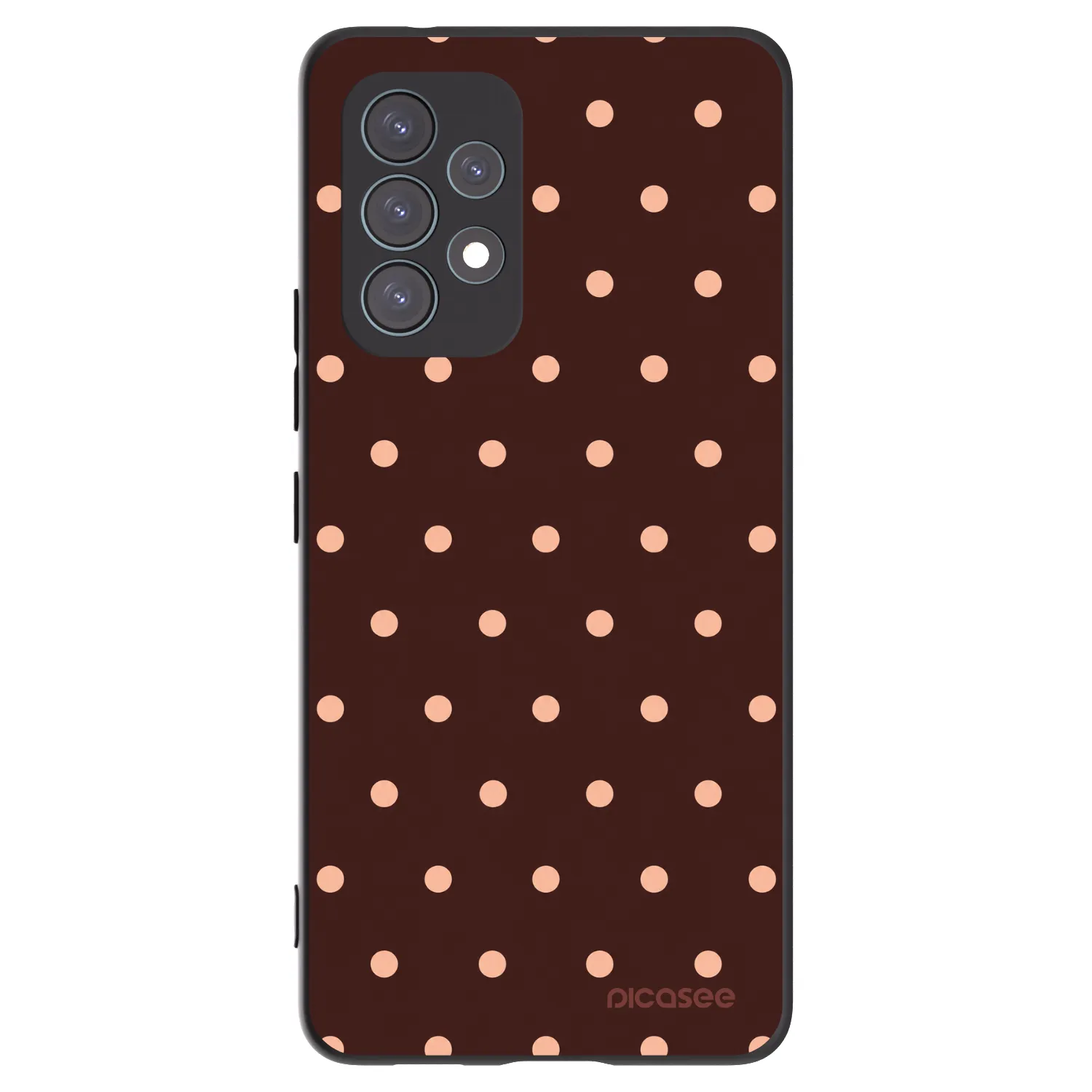 Picasee fekete szilikon tok az alábbi mobiltelefonokra Samsung Galaxy A53 5G A536 - Peach Dots & Chocolate