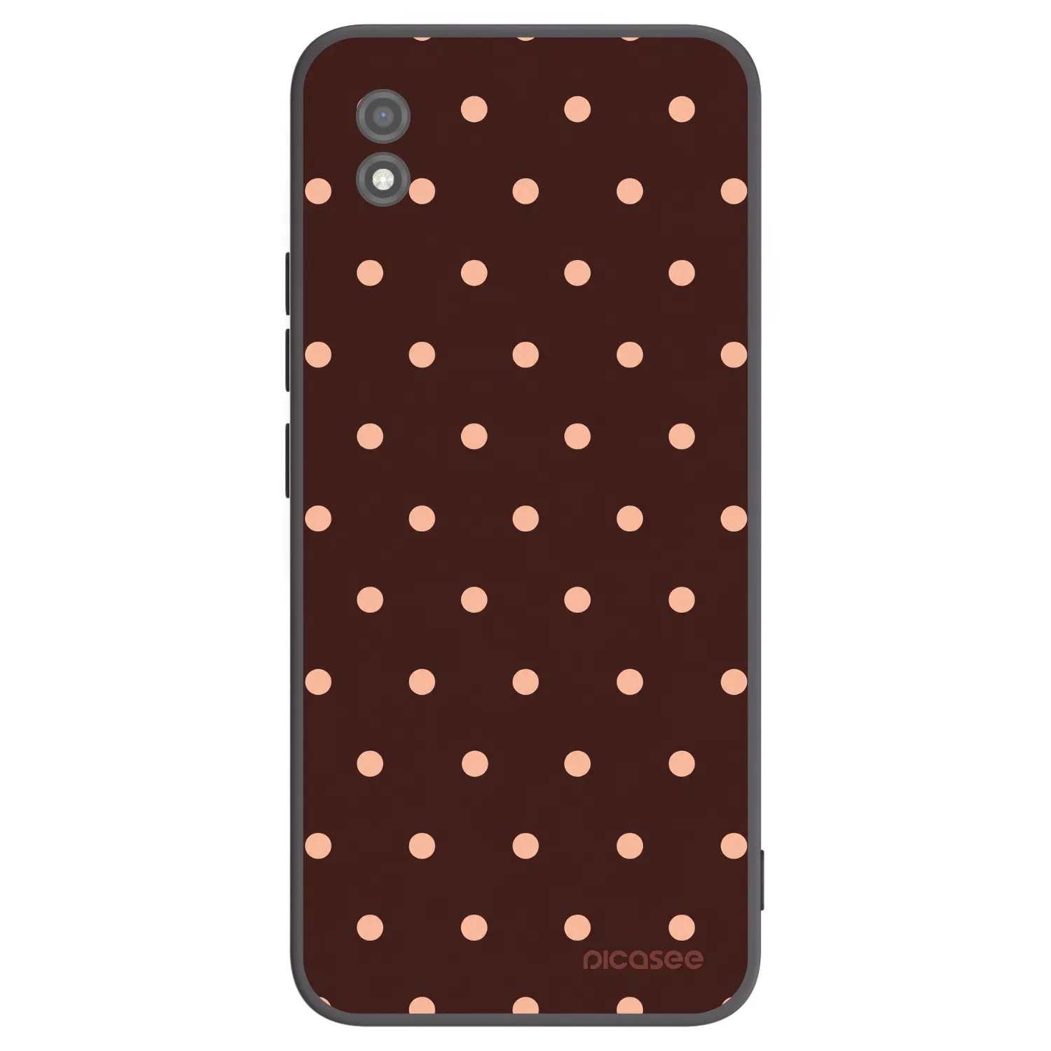 Picasee fekete szilikon tok az alábbi mobiltelefonokra Realme C11 (2021) - Peach Dots & Chocolate