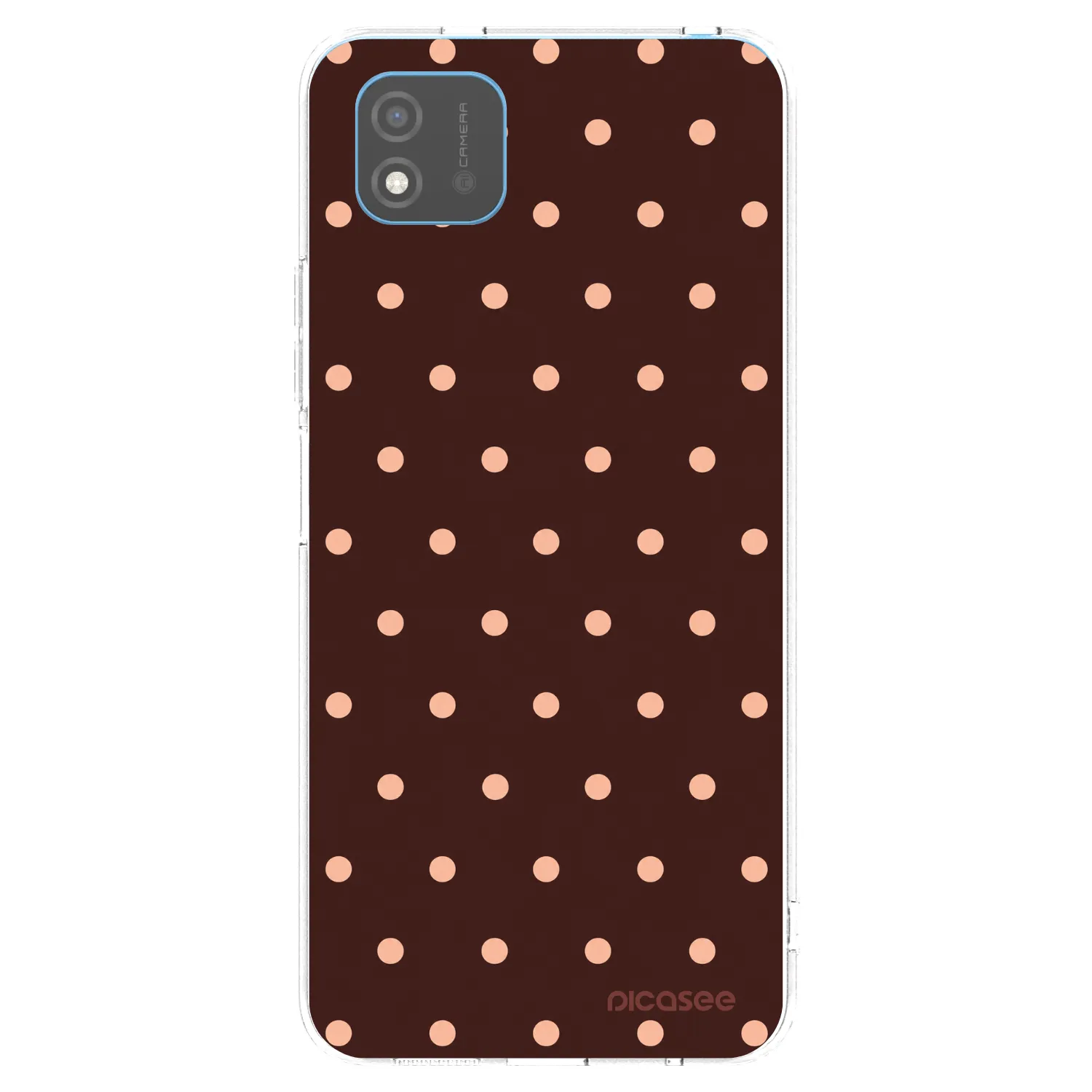 Picasee átlátszó szilikon tok az alábbi mobiltelefonokra Realme C11 (2021) - Peach Dots & Chocolate