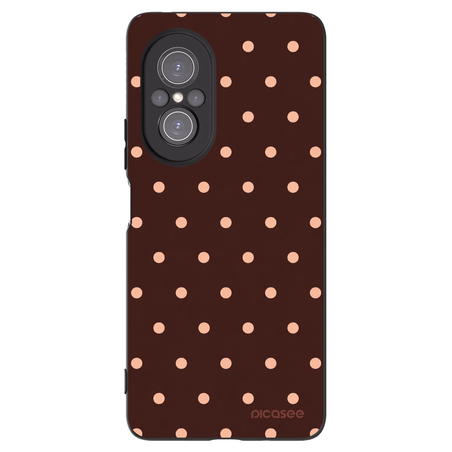 Picasee fekete szilikon tok az alábbi mobiltelefonokra Huawei Nova 9 SE - Peach Dots & Chocolate
