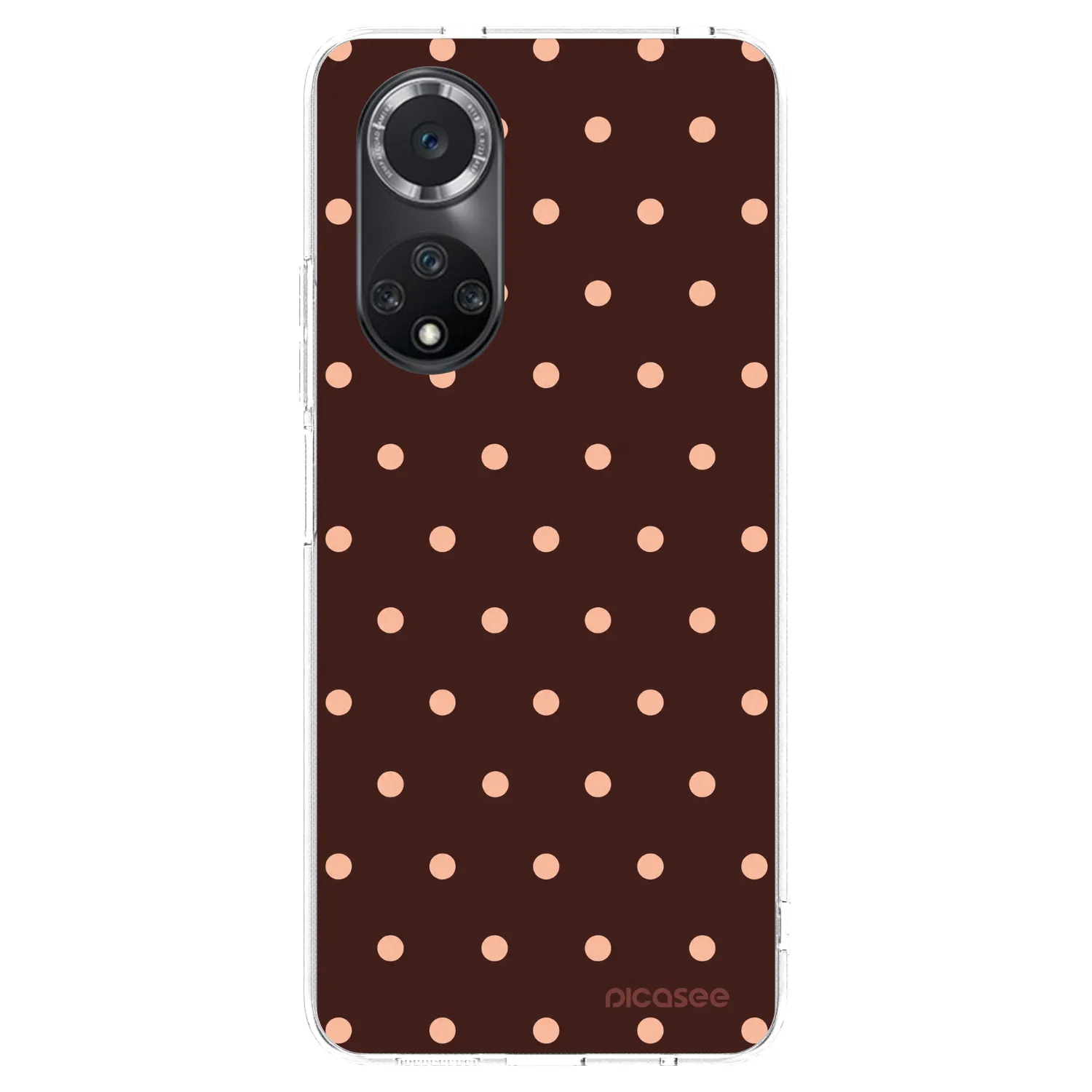 Picasee átlátszó szilikon tok az alábbi mobiltelefonokra Huawei Nova 9 SE - Peach Dots & Chocolate