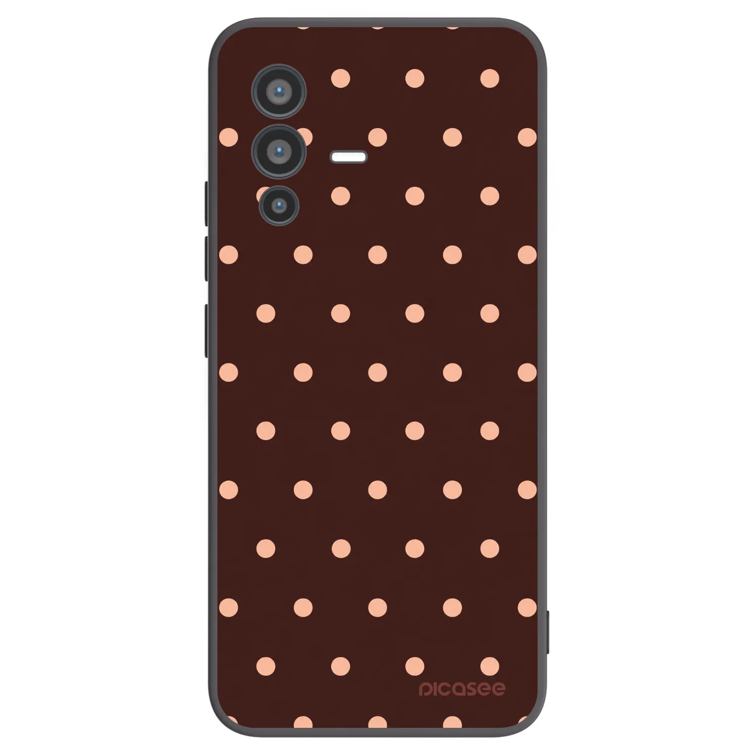 Picasee fekete szilikon tok az alábbi mobiltelefonokra Vivo V23 5G - Peach Dots & Chocolate