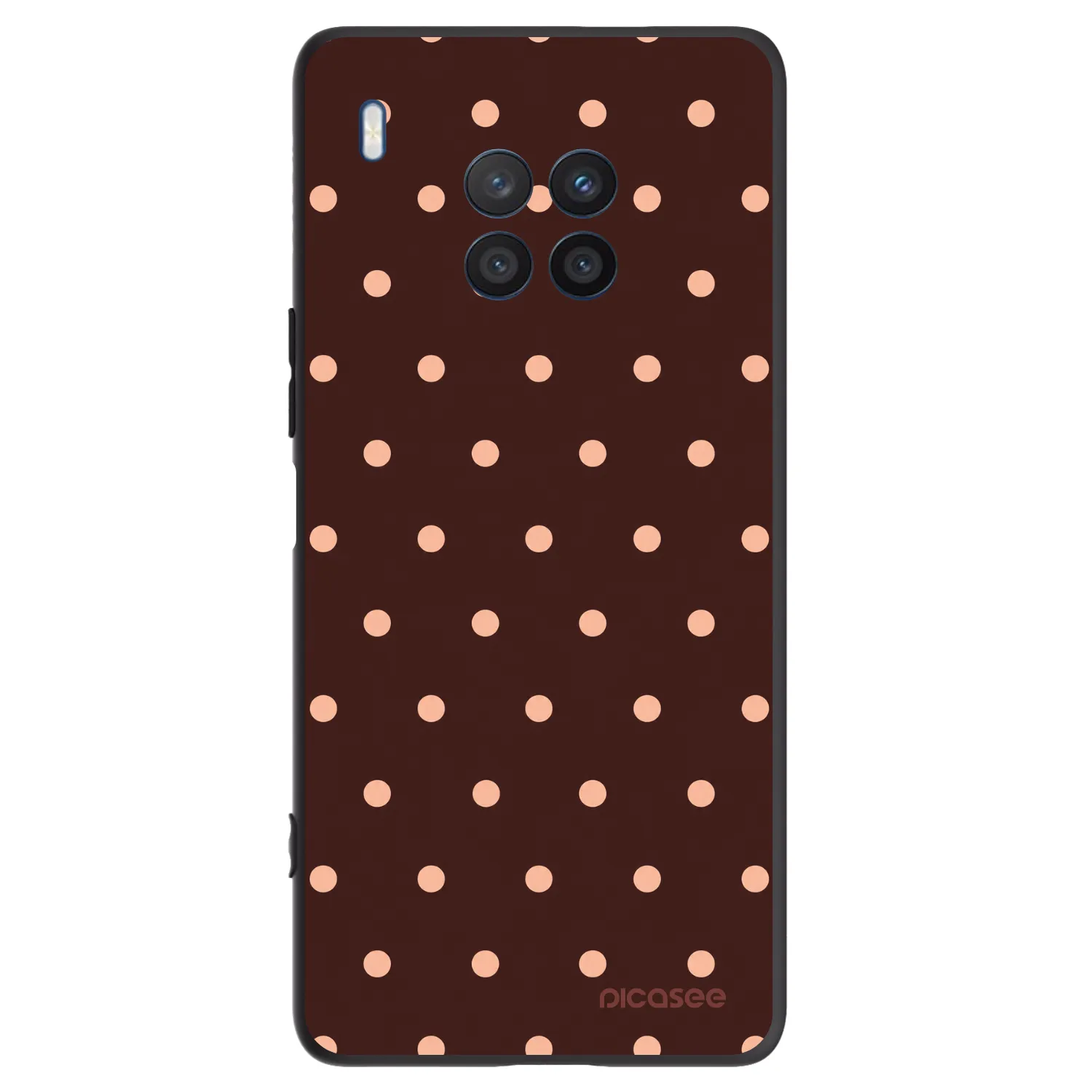 Picasee fekete szilikon tok az alábbi mobiltelefonokra Honor 50 Lite - Peach Dots & Chocolate