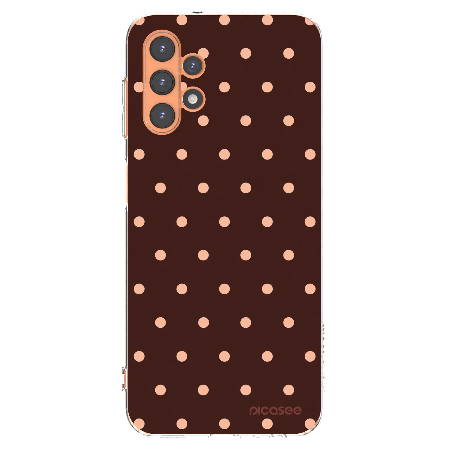 Picasee átlátszó szilikon tok az alábbi mobiltelefonokra Samsung Galaxy A13 4G A135 - Peach Dots & Chocolate