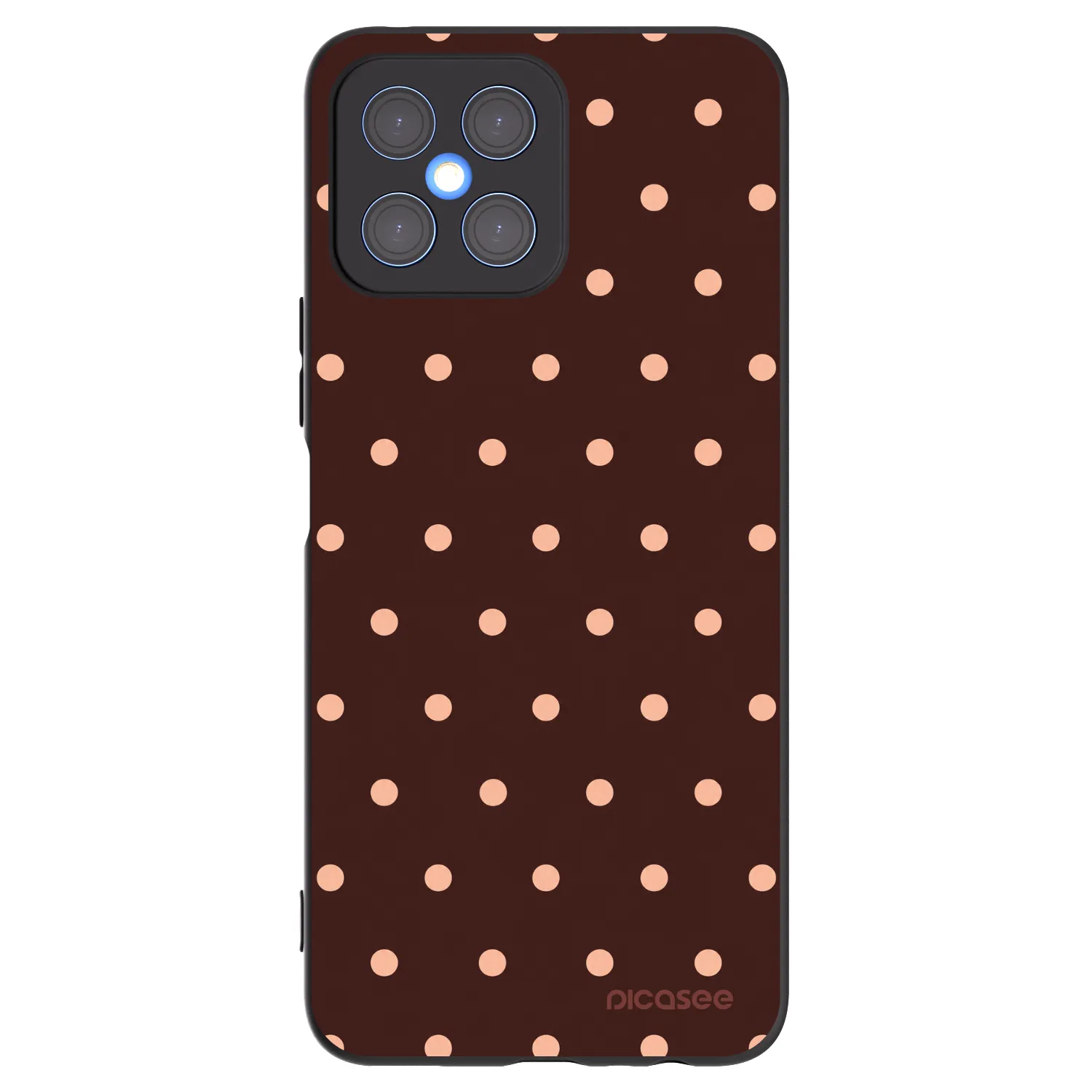 Picasee fekete szilikon tok az alábbi mobiltelefonokra Honor X8 4G - Peach Dots & Chocolate