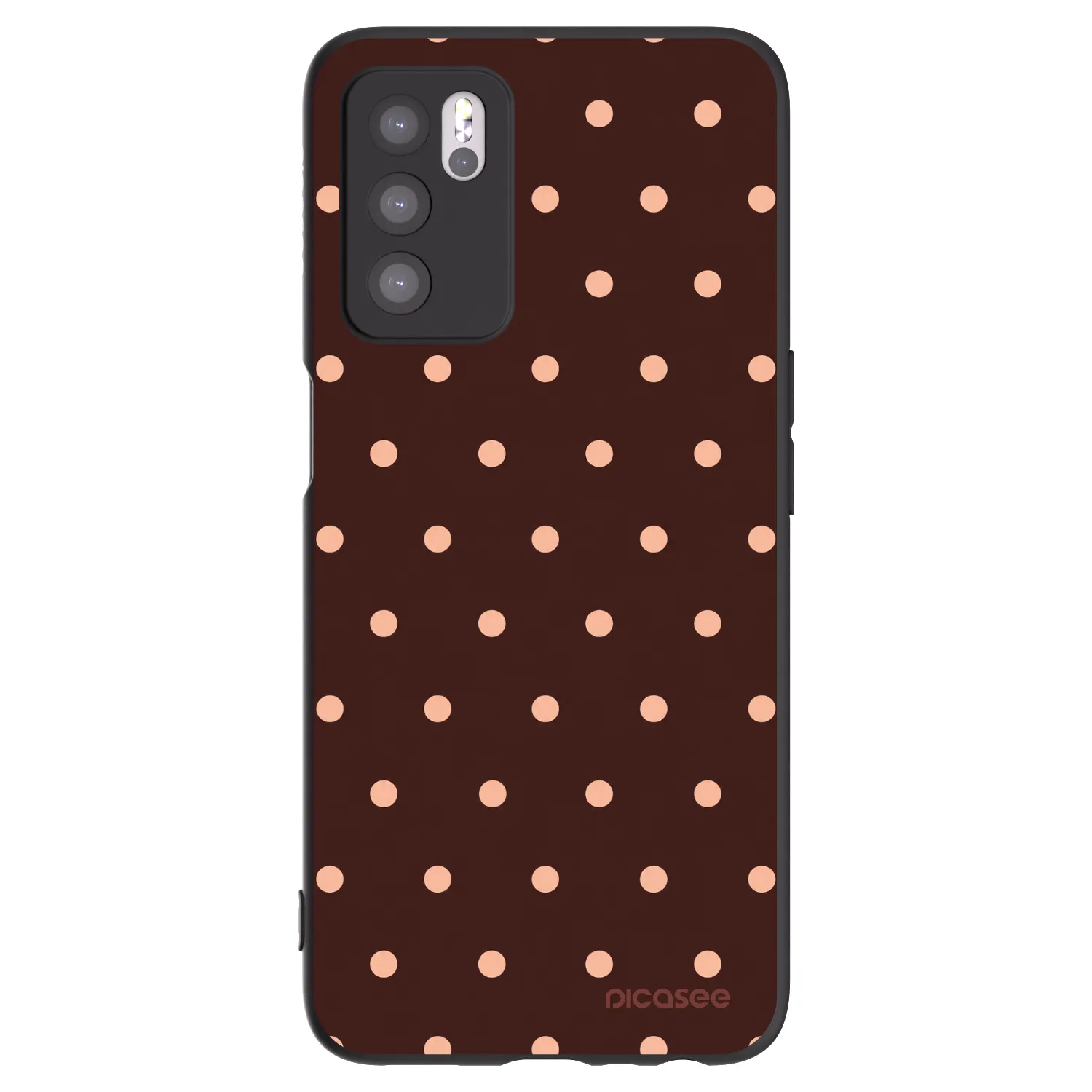 Picasee fekete szilikon tok az alábbi mobiltelefonokra OPPO A16 - Peach Dots & Chocolate