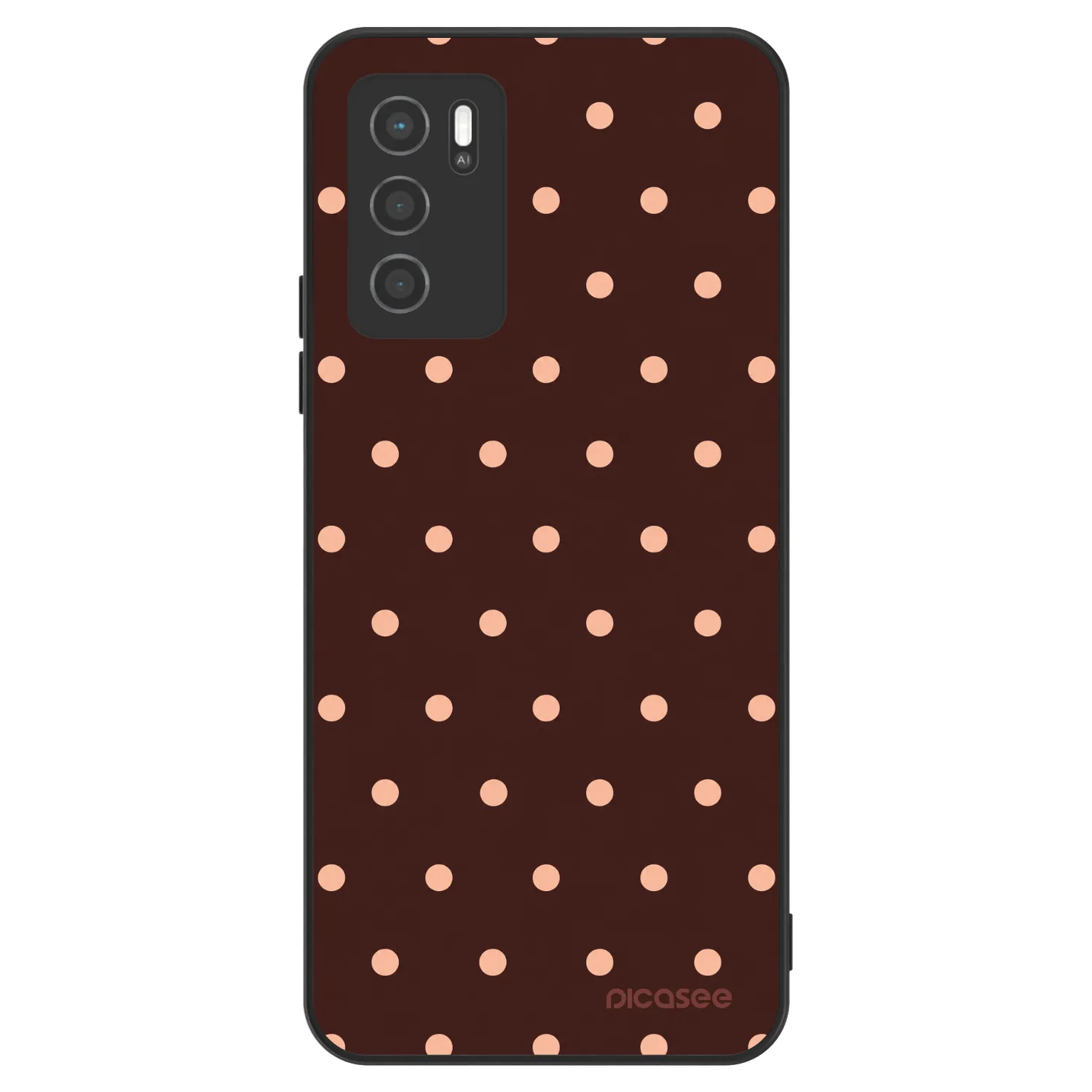 Picasee ULTIMATE CASE OPPO A16s - készülékre - Peach Dots & Chocolate