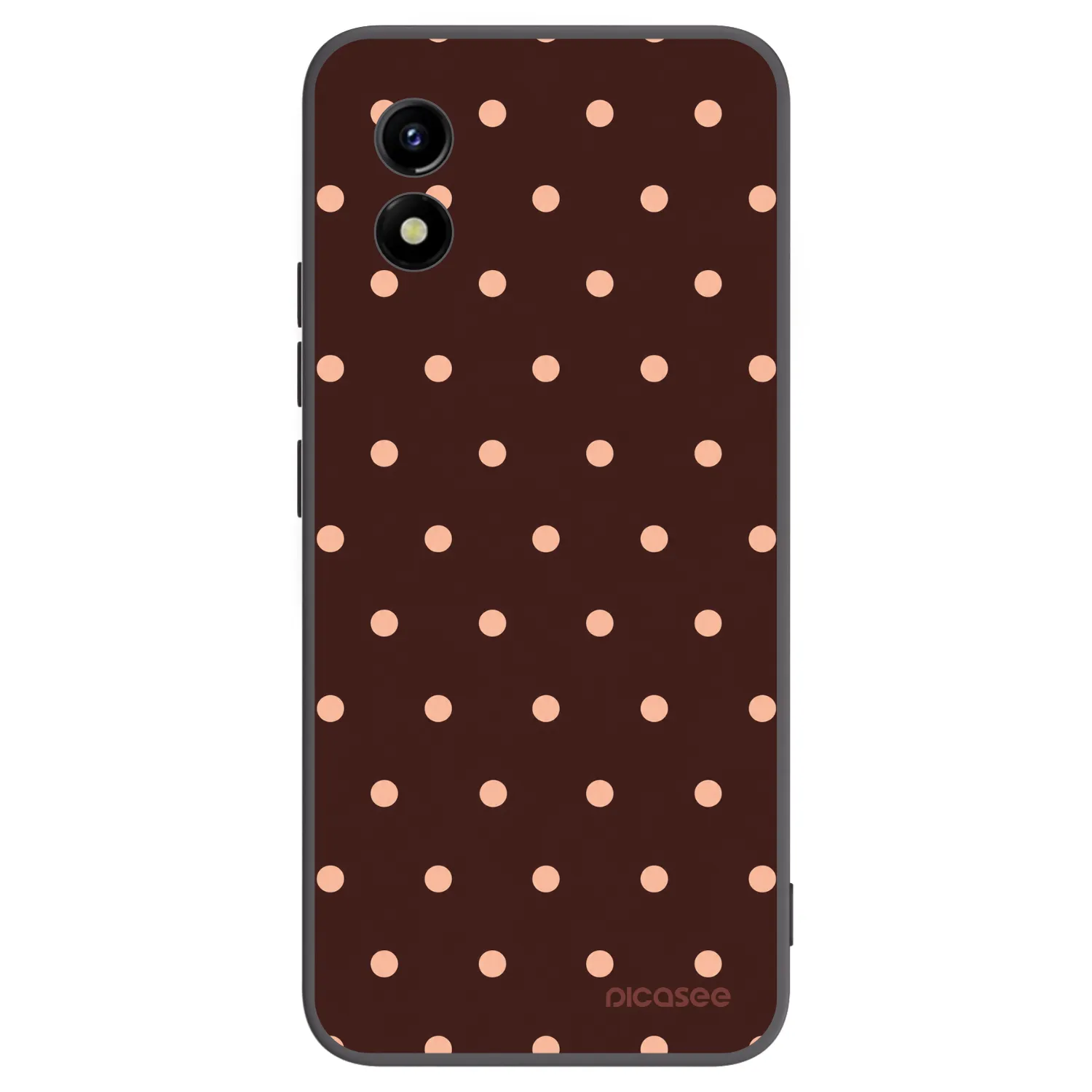 Picasee fekete szilikon tok az alábbi mobiltelefonokra Vivo Y01 - Peach Dots & Chocolate