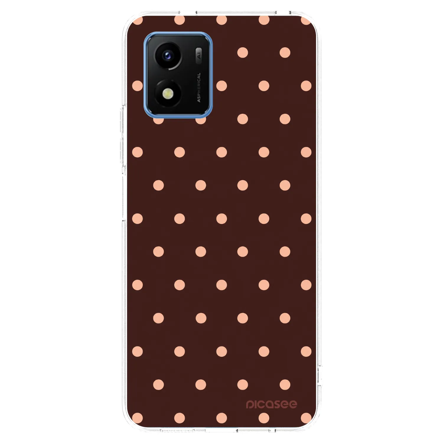 Picasee átlátszó szilikon tok az alábbi mobiltelefonokra Vivo Y01 - Peach Dots & Chocolate