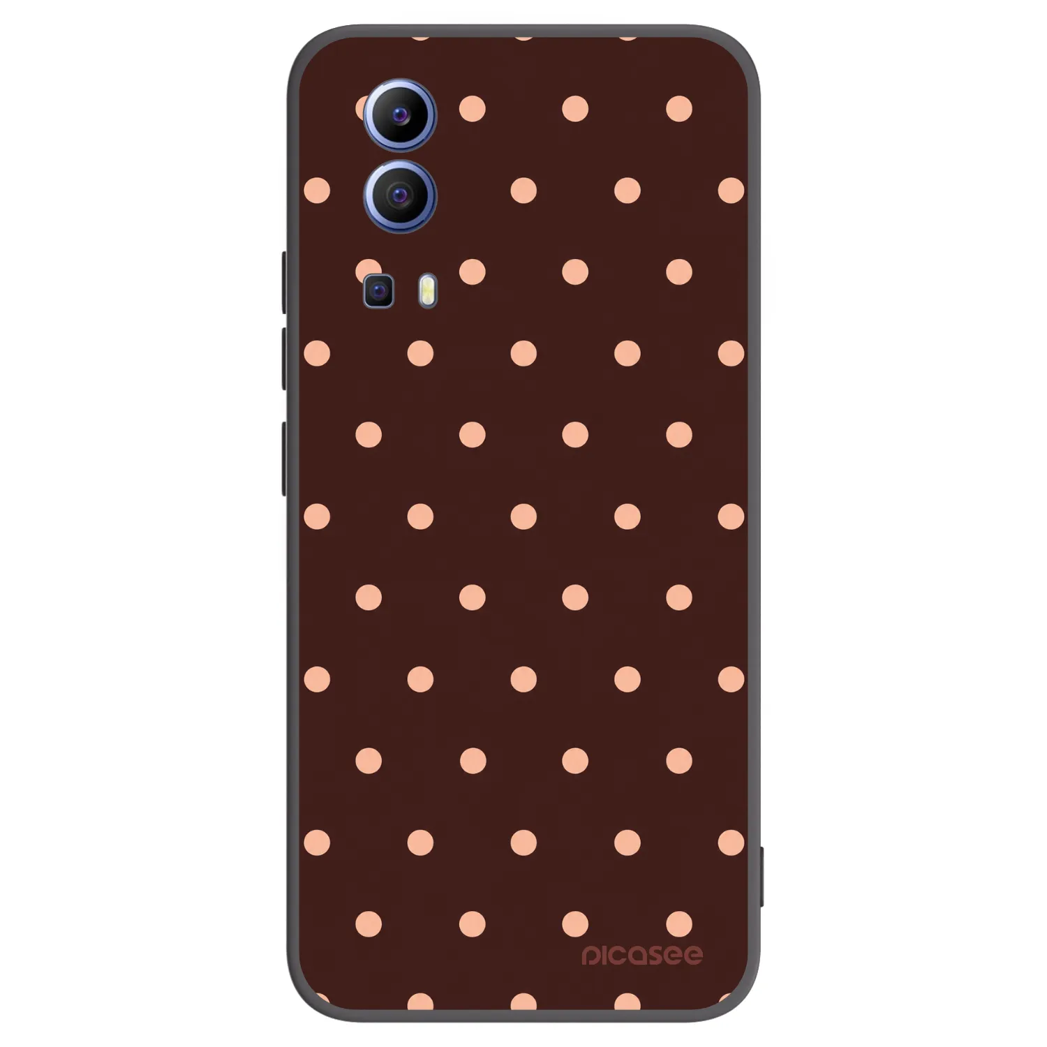 Picasee fekete szilikon tok az alábbi mobiltelefonokra Vivo Y52 5G - Peach Dots & Chocolate