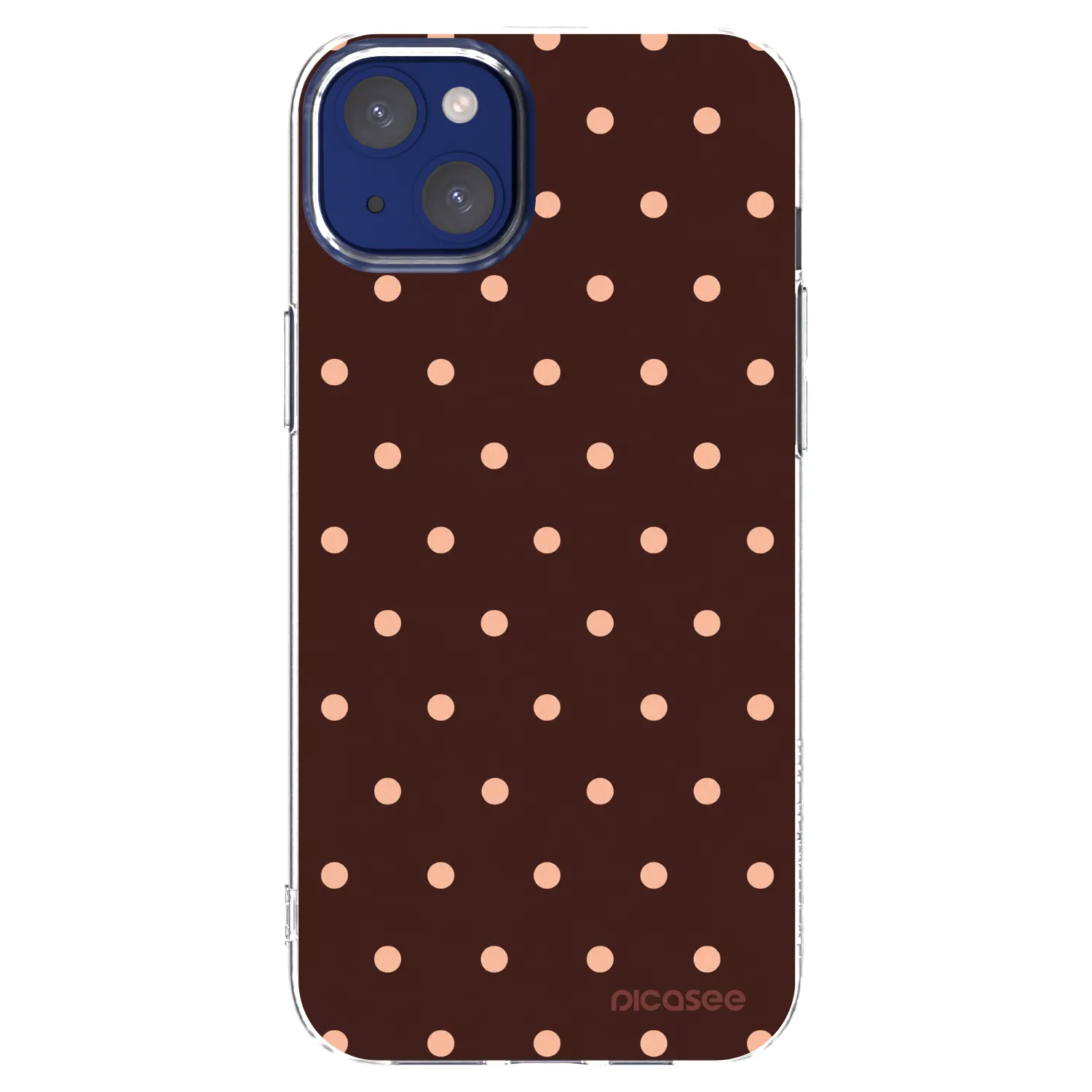 Picasee átlátszó szilikon tok az alábbi mobiltelefonokra Apple iPhone 14 Plus - Peach Dots & Chocolate