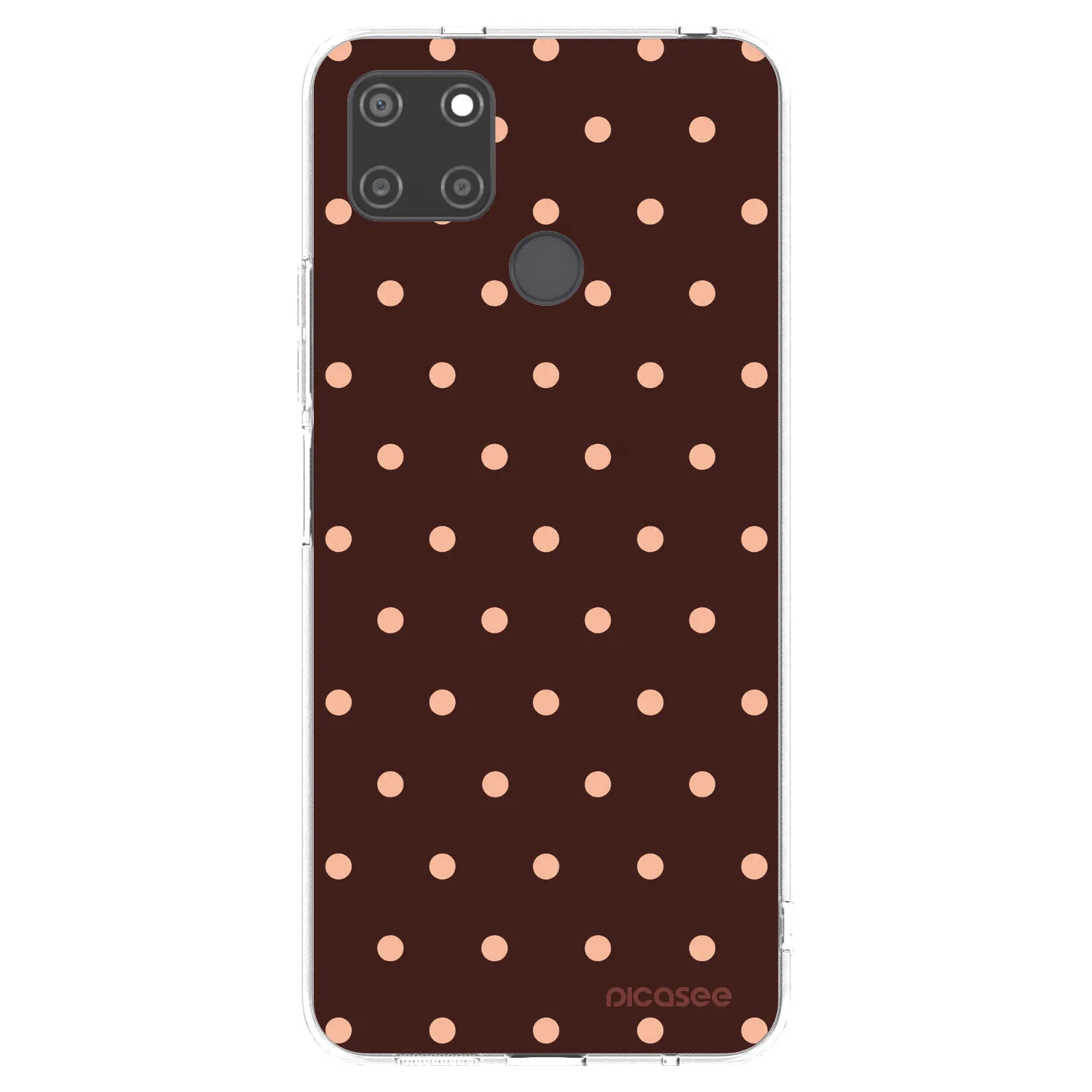 Picasee átlátszó szilikon tok az alábbi mobiltelefonokra Realme C21Y - Peach Dots & Chocolate