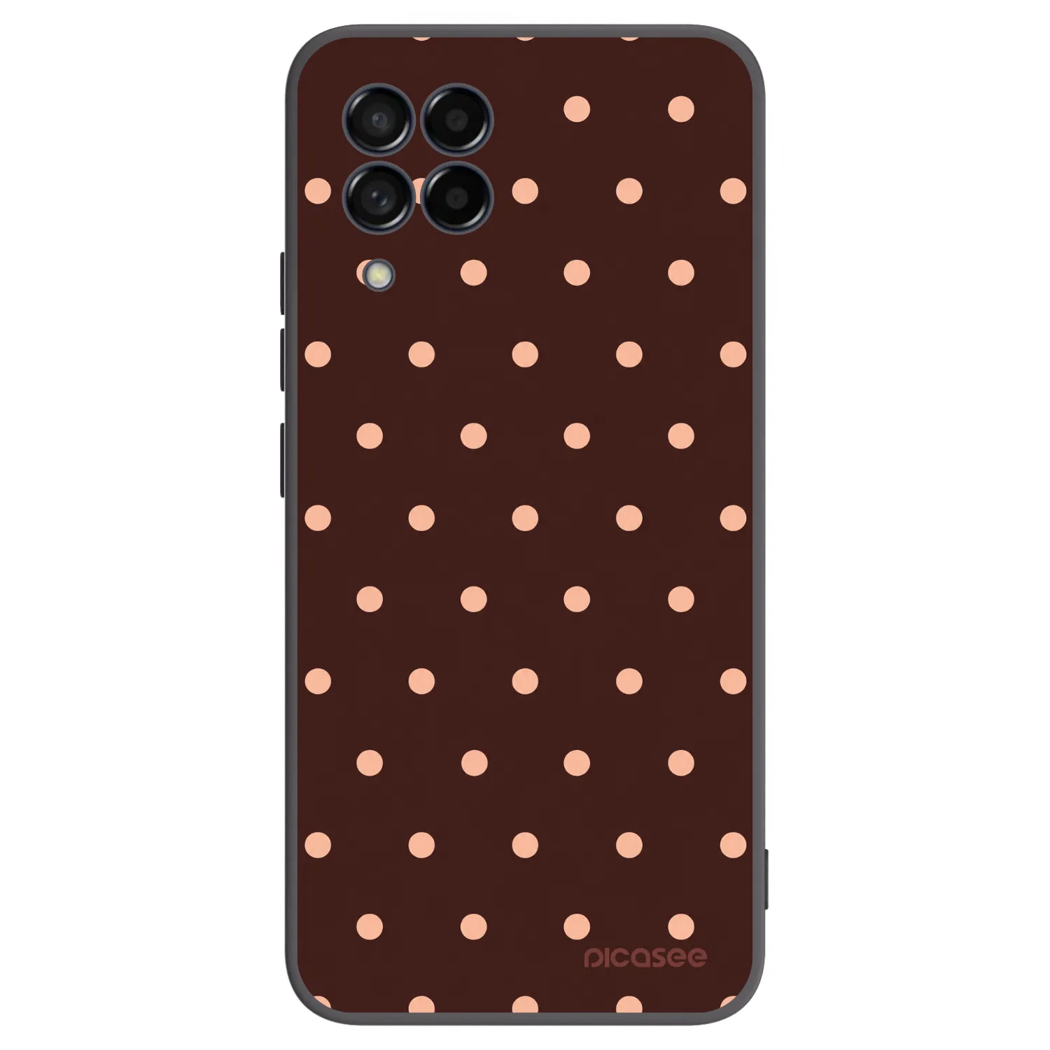 Picasee fekete szilikon tok az alábbi mobiltelefonokra Samsung Galaxy M53 5G - Peach Dots & Chocolate
