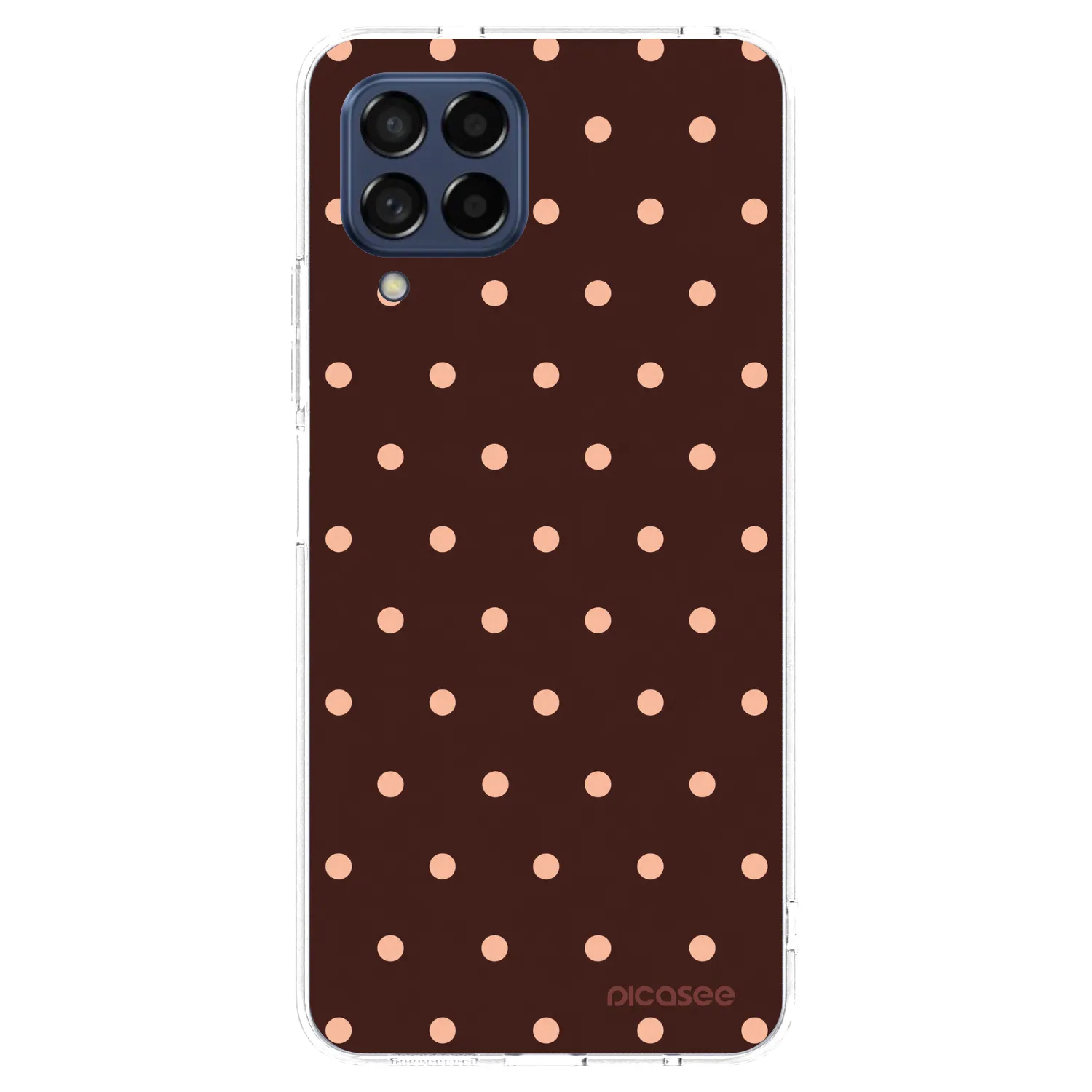 Picasee átlátszó szilikon tok az alábbi mobiltelefonokra Samsung Galaxy M53 5G - Peach Dots & Chocolate