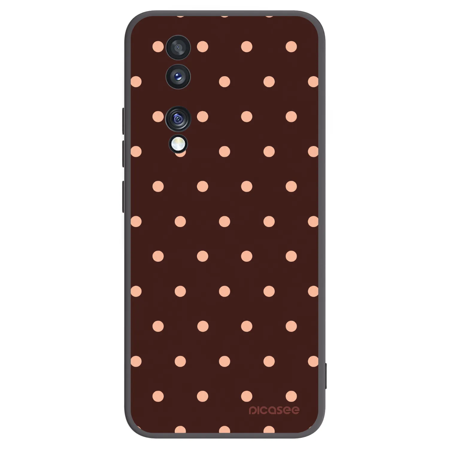 Picasee fekete szilikon tok az alábbi mobiltelefonokra Honor 70 - Peach Dots & Chocolate