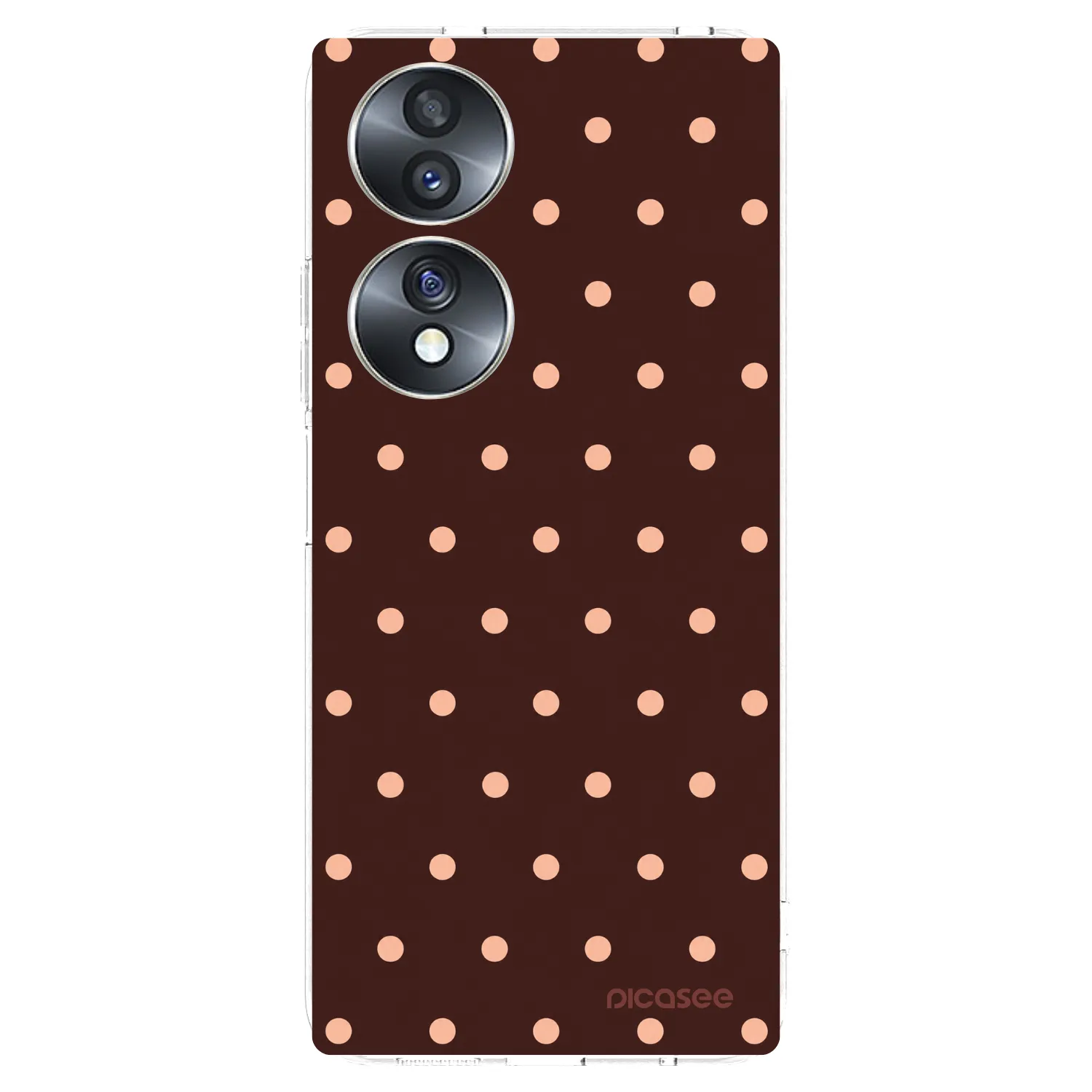 Picasee átlátszó szilikon tok az alábbi mobiltelefonokra Honor 70 - Peach Dots & Chocolate